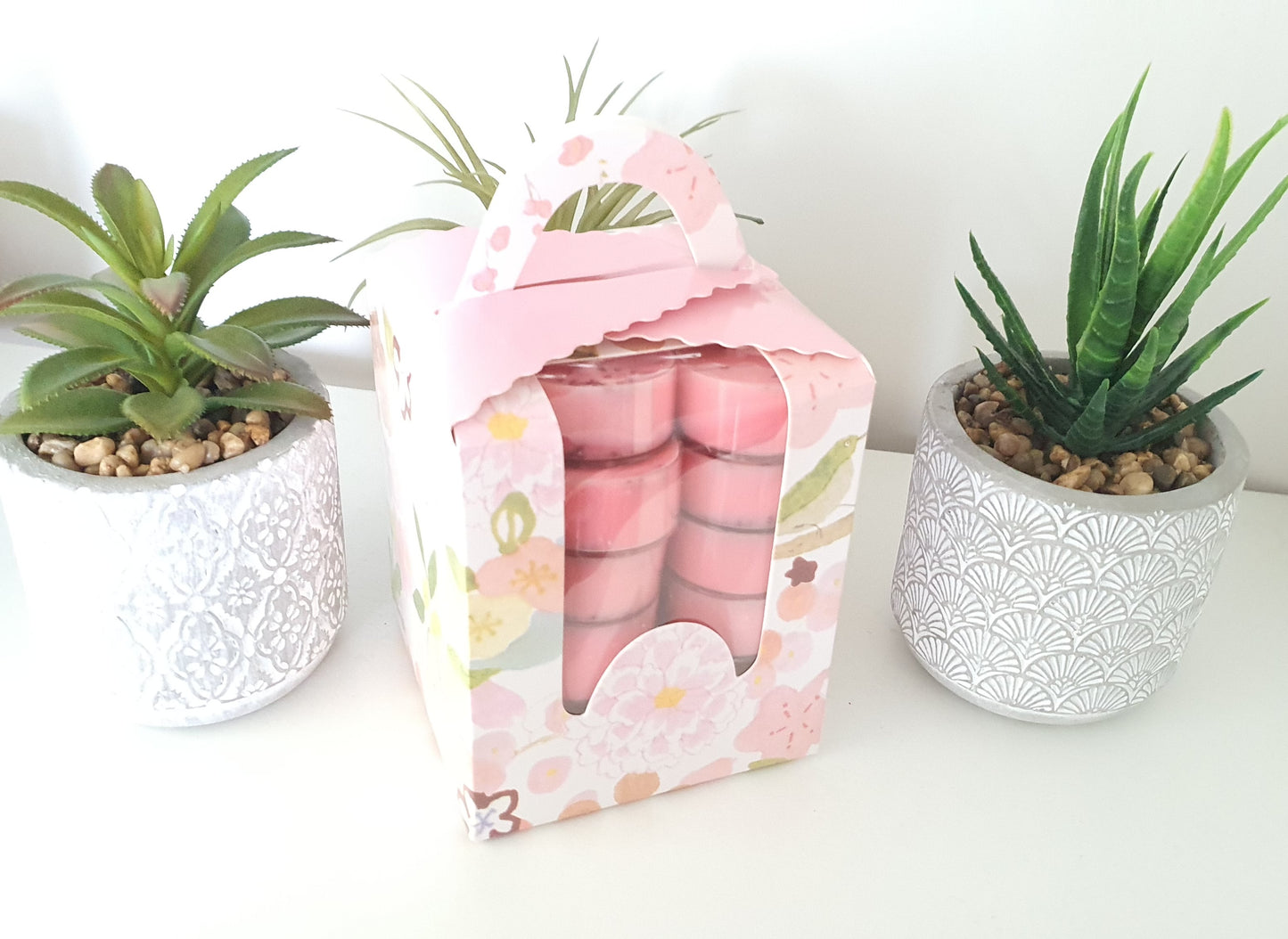 12 Pink Scented Candles Fresh Rose Botanicals - Strawberry Lily