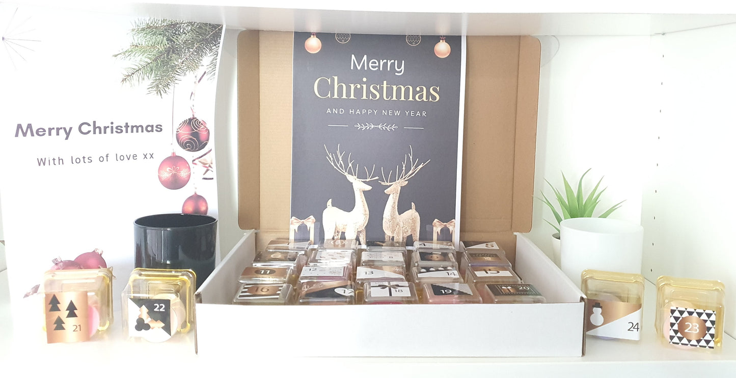 24-Day Advent Calendar Christmas Candles Scented Tea Lights, Luxury or Christmas Scents