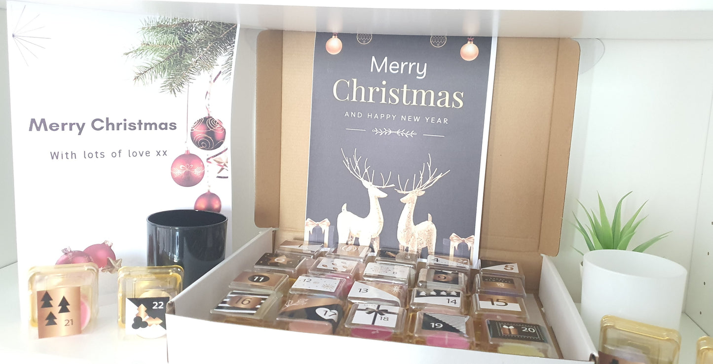 24-Day Advent Calendar Christmas Candles Scented Tea Lights, Luxury or Christmas Scents