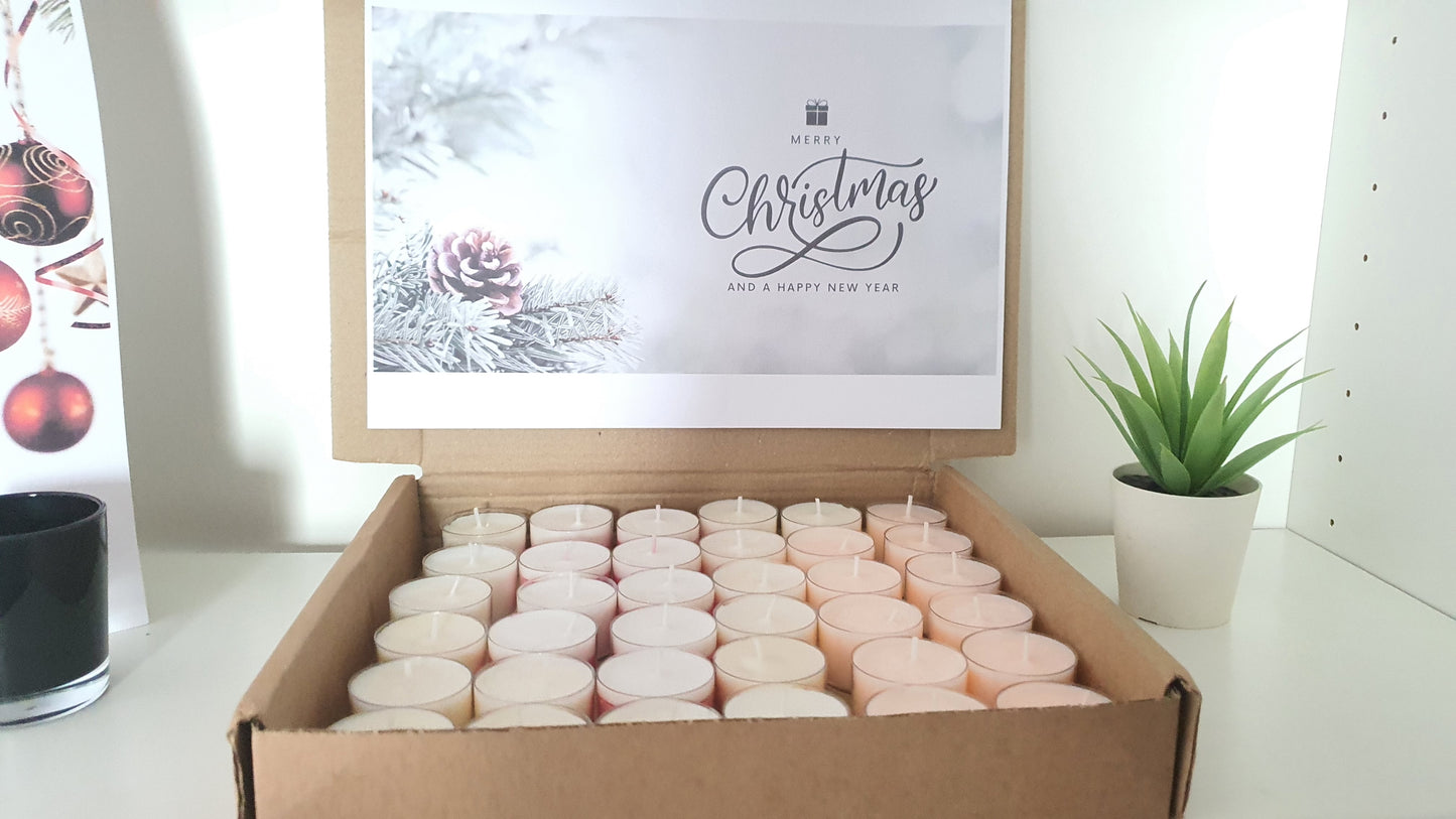 36 Christmas Scented Tealight Candles, Scented Colourful Tealight Candles for Christmas