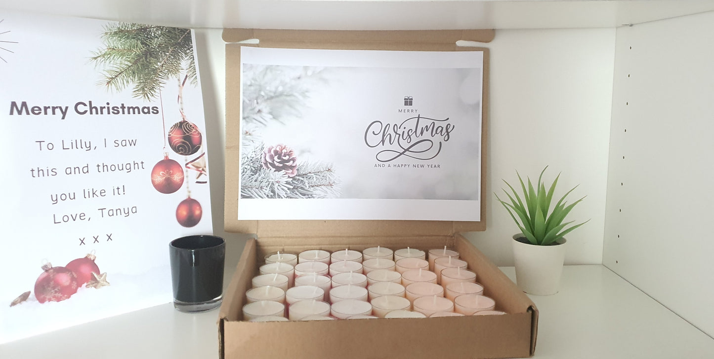 36 Christmas Scented Tealight Candles, Scented Colourful Tealight Candles for Christmas