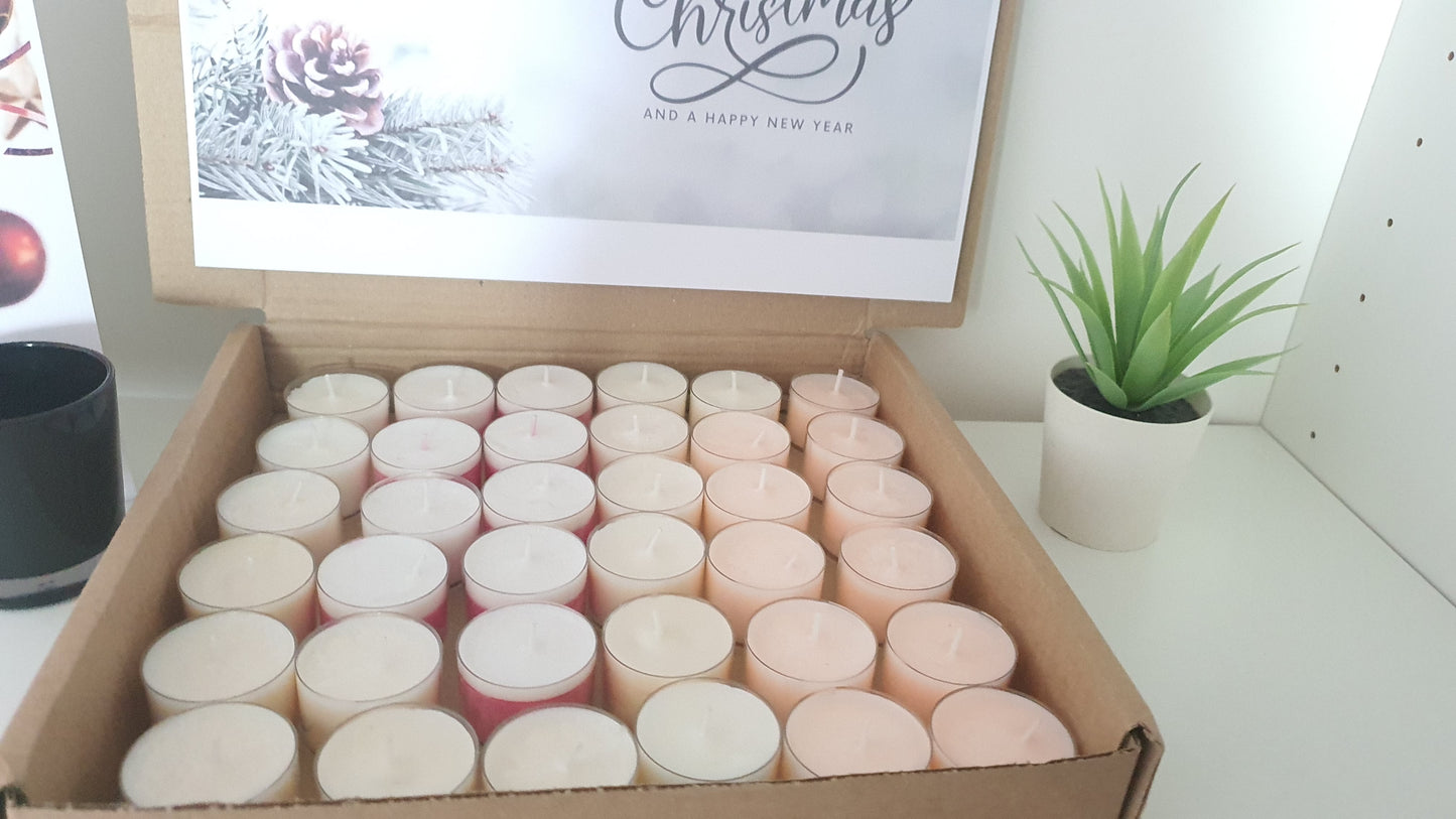 36 Christmas Scented Tealight Candles, Scented Colourful Tealight Candles for Christmas