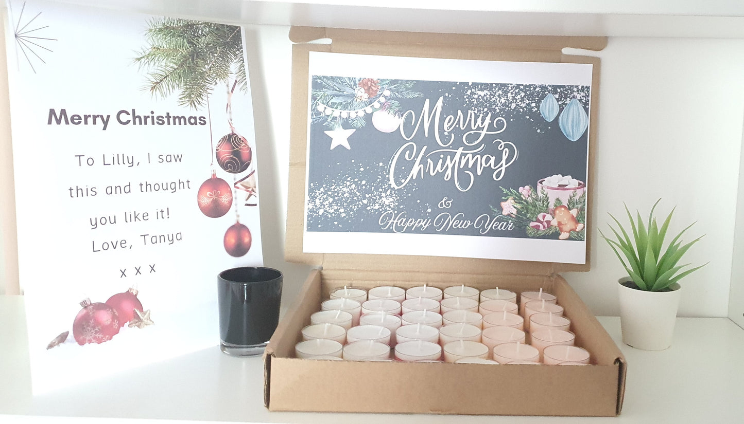 36 Christmas Scented Tealight Candles, Scented Colourful Tealight Candles for Christmas