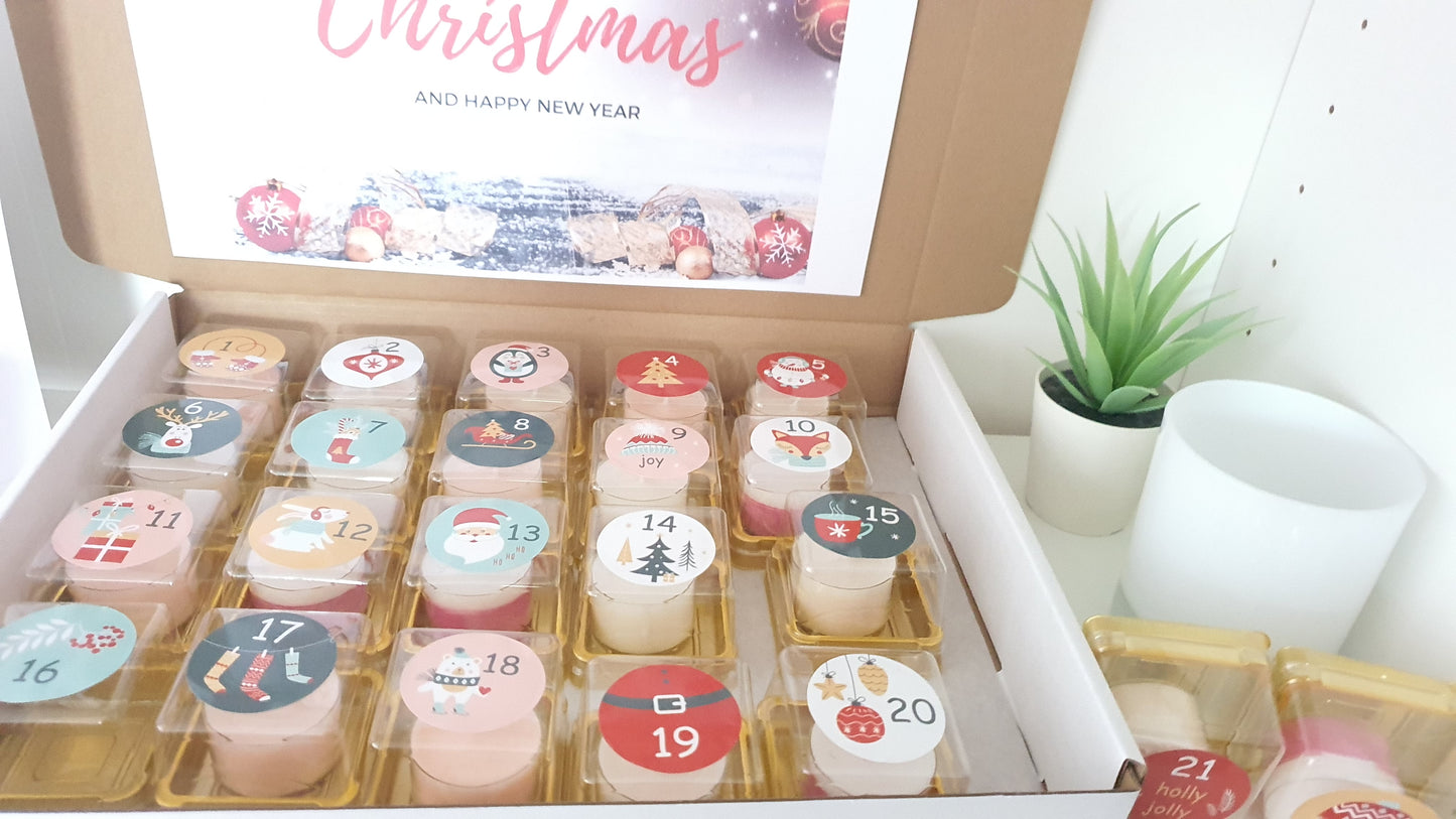 24 Day Christmas Advent Tea Light Candles - Cocktail Scented