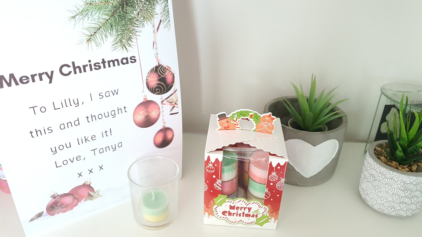 Christmas-themed gift with a card