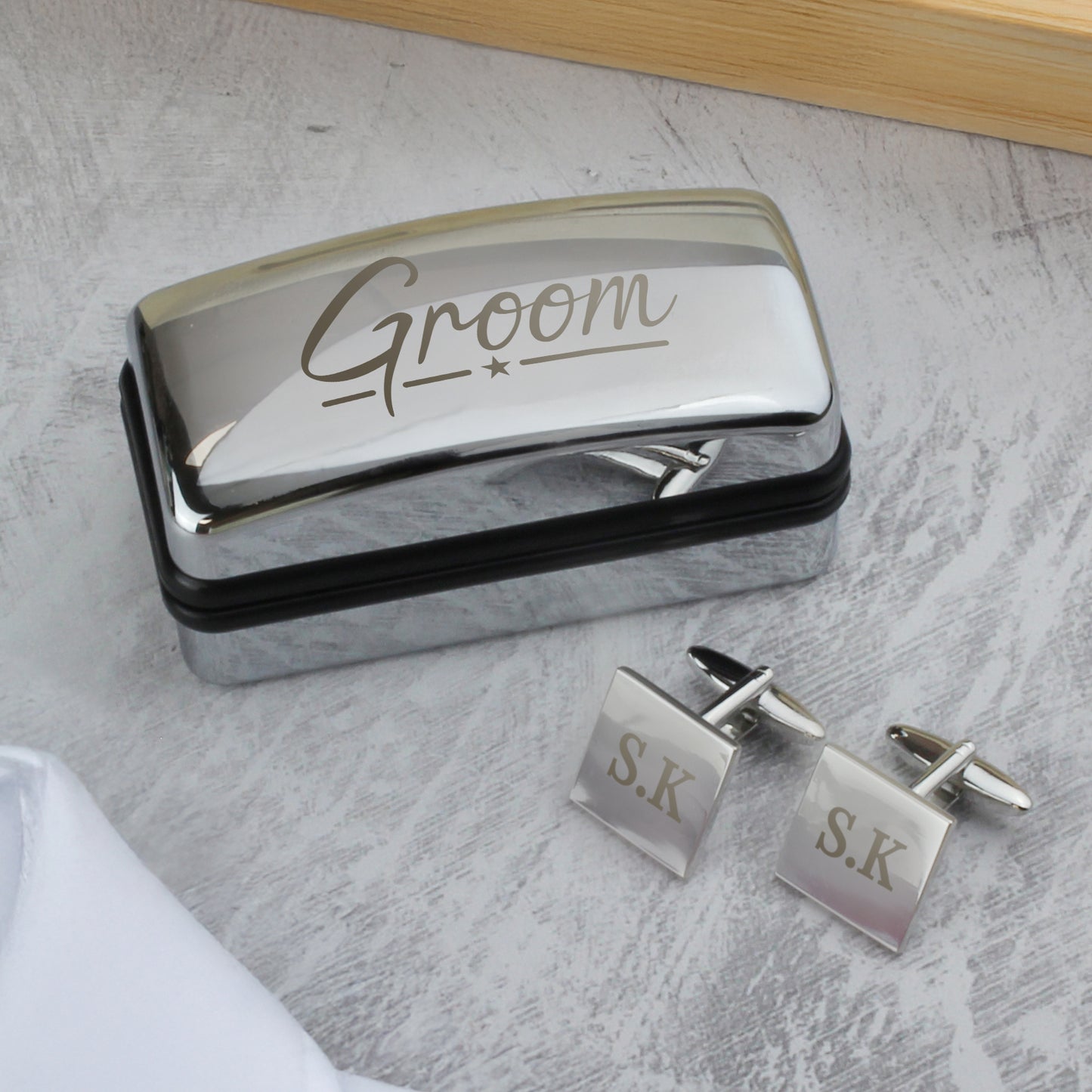 Personalised Initial Wedding Cufflinks for Groom