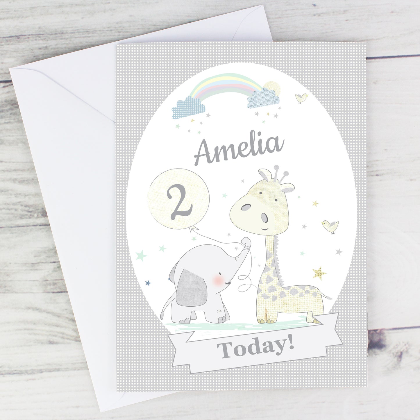 Giraffe & Elephant Card