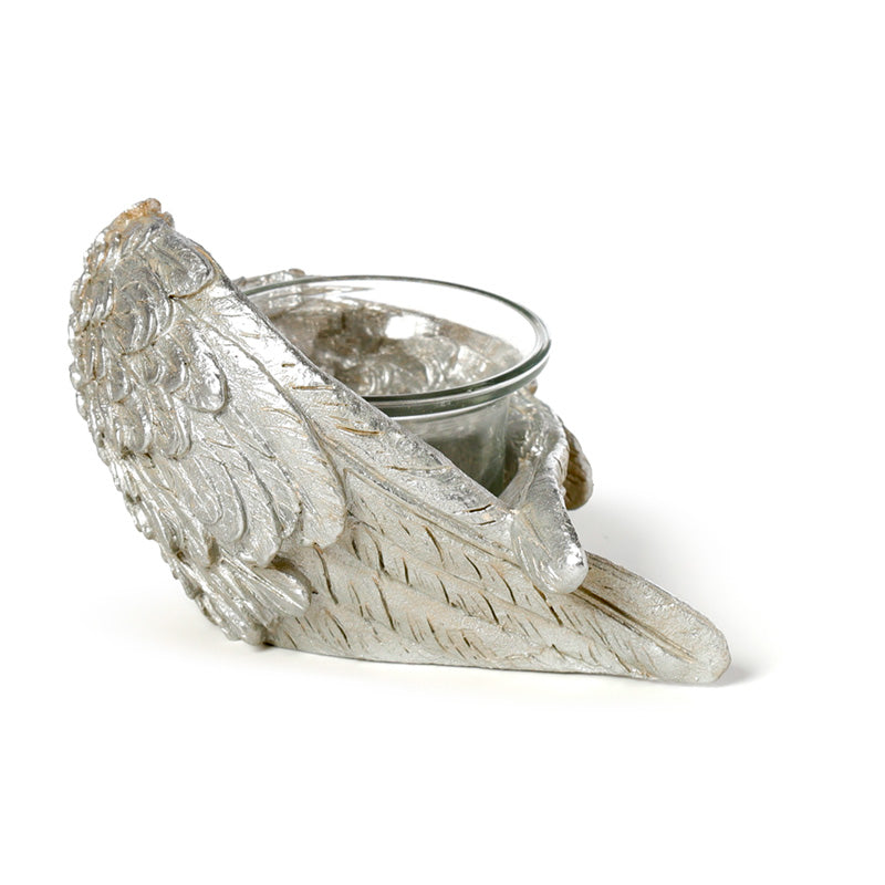 Brushed Sliver Angel Wings Tea light Holders
