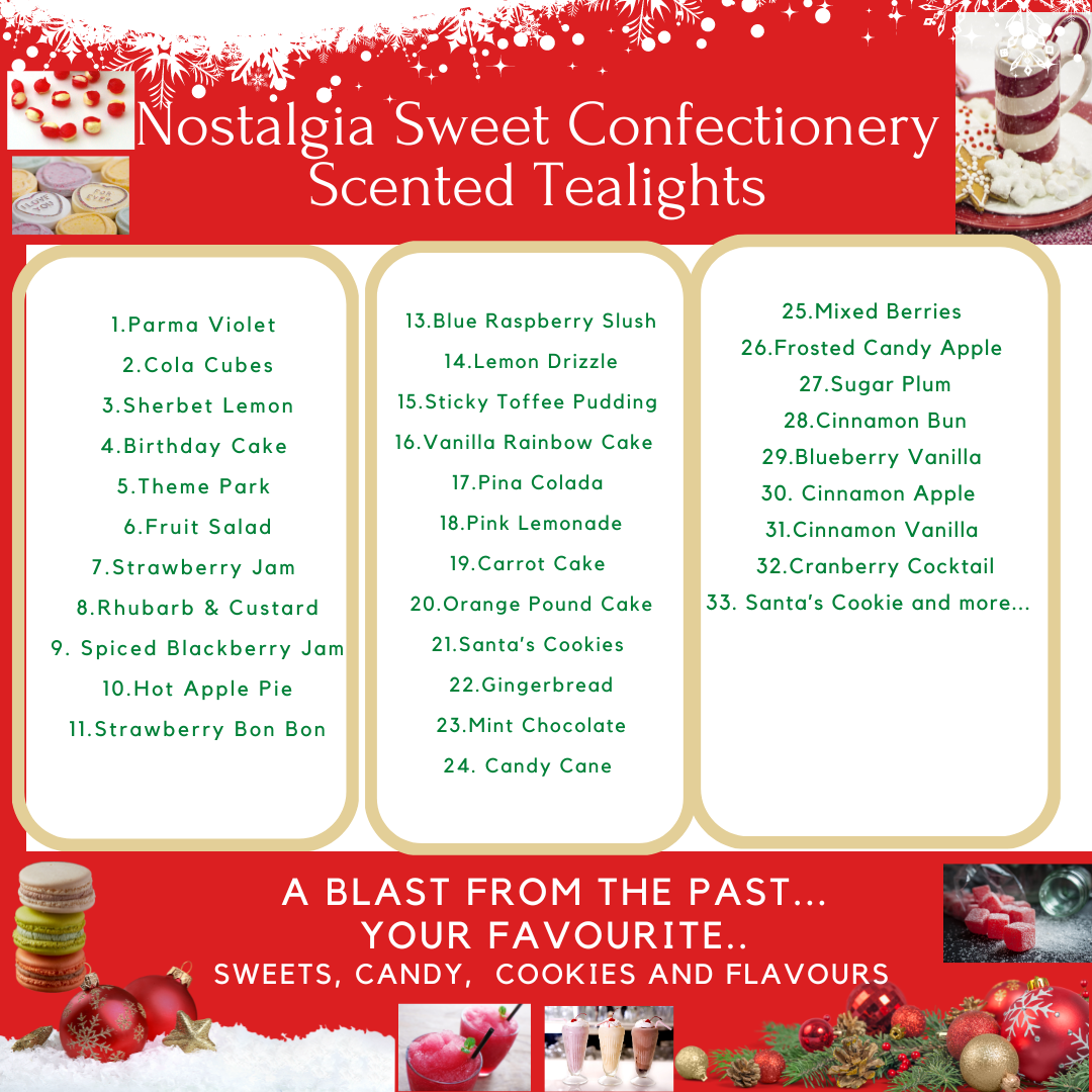 24 Day Christmas Advent Candles Nostalgia Sweet Confectionery Scents