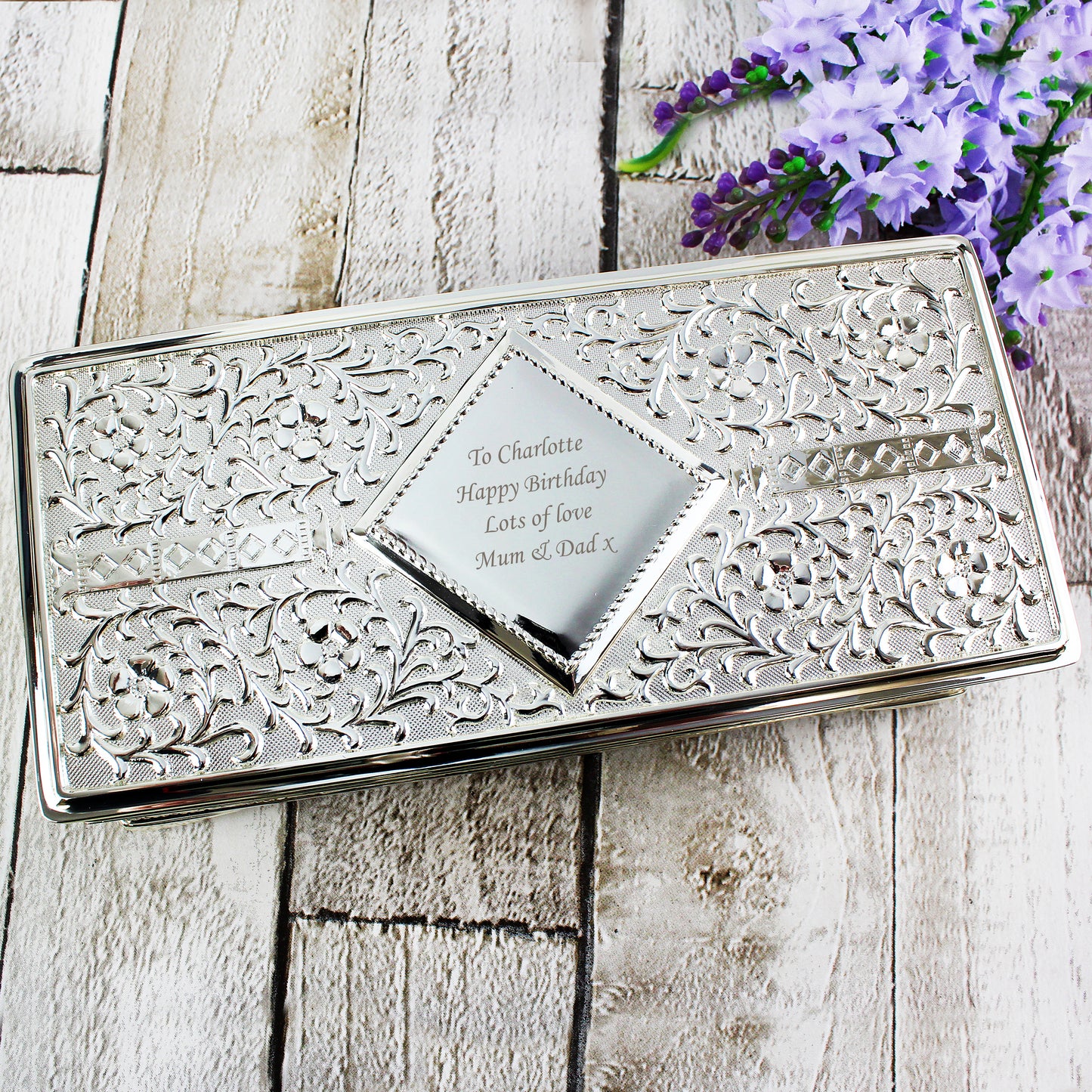 Antique Silver Plated Jewellery Box