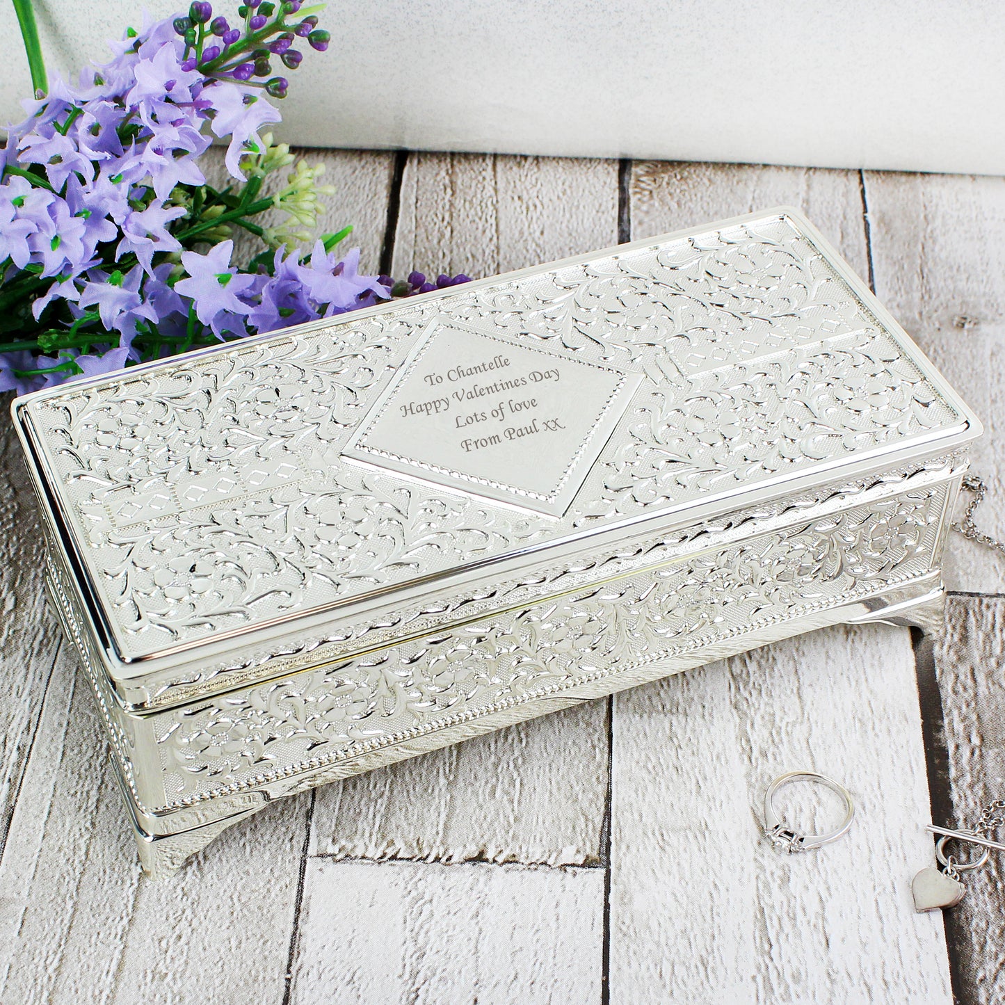 Antique Silver Plated Jewellery Box