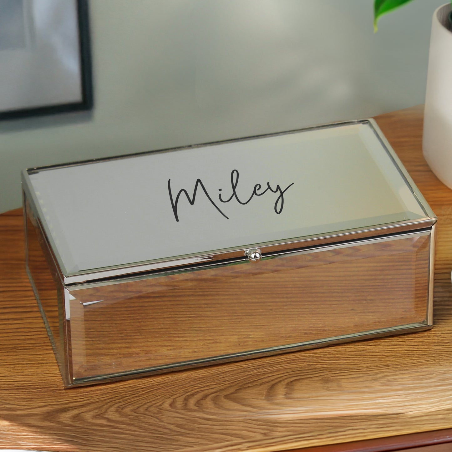 Personalised Sliver Jewellery Box, Name Only, Sliver Trinket Box