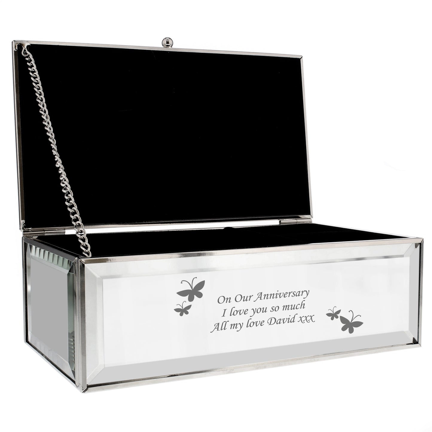 Butterflies Mirrored Jewellery Box