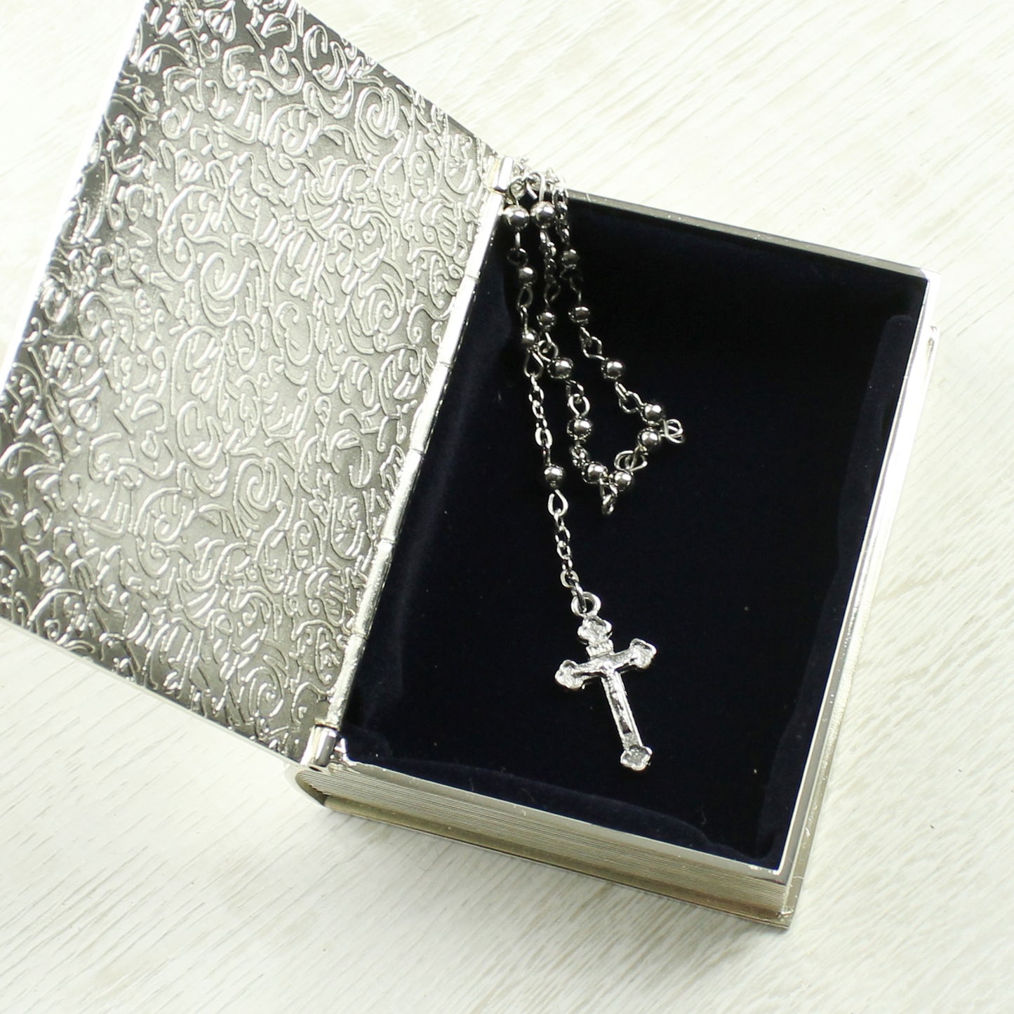 First Holy Communion Bible Trinket Box with Rosary Beads