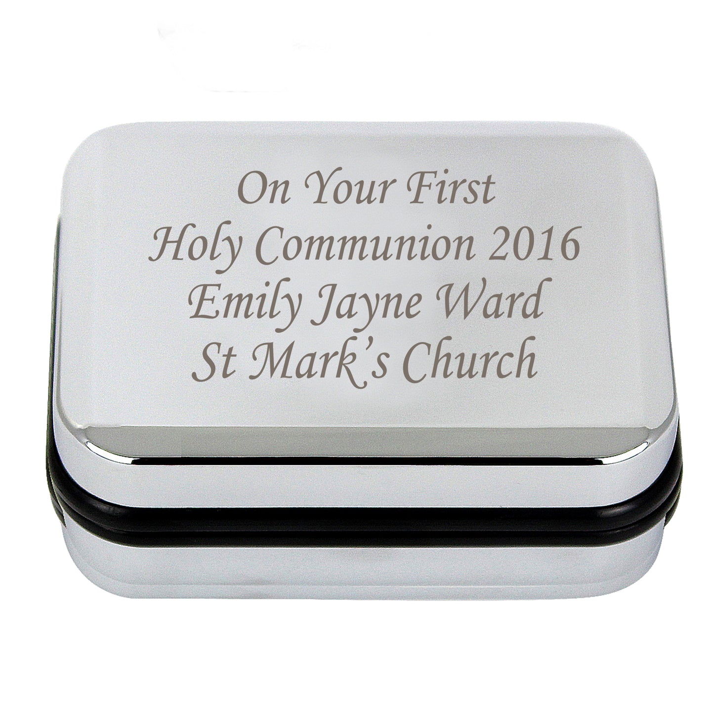 Box with Silver Cross Necklace