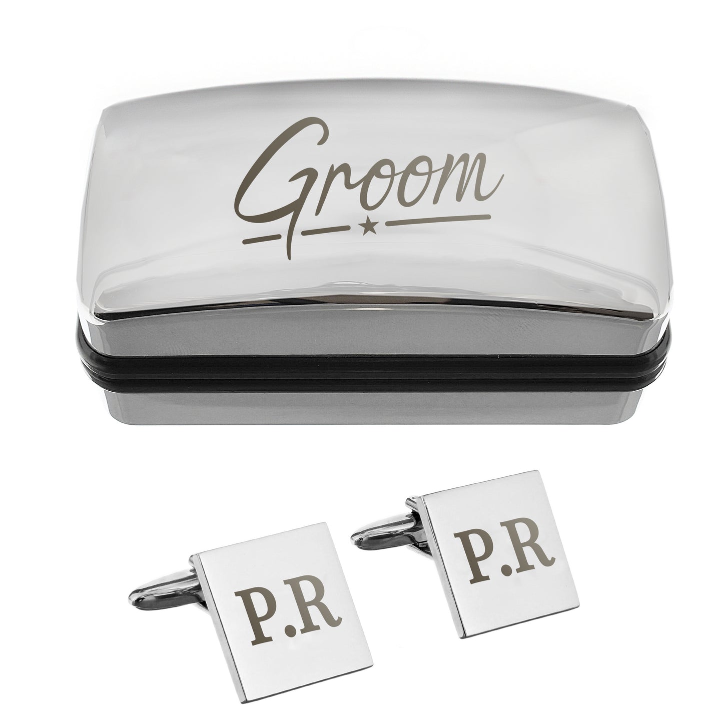 Personalised Initial Wedding Cufflinks for Groom