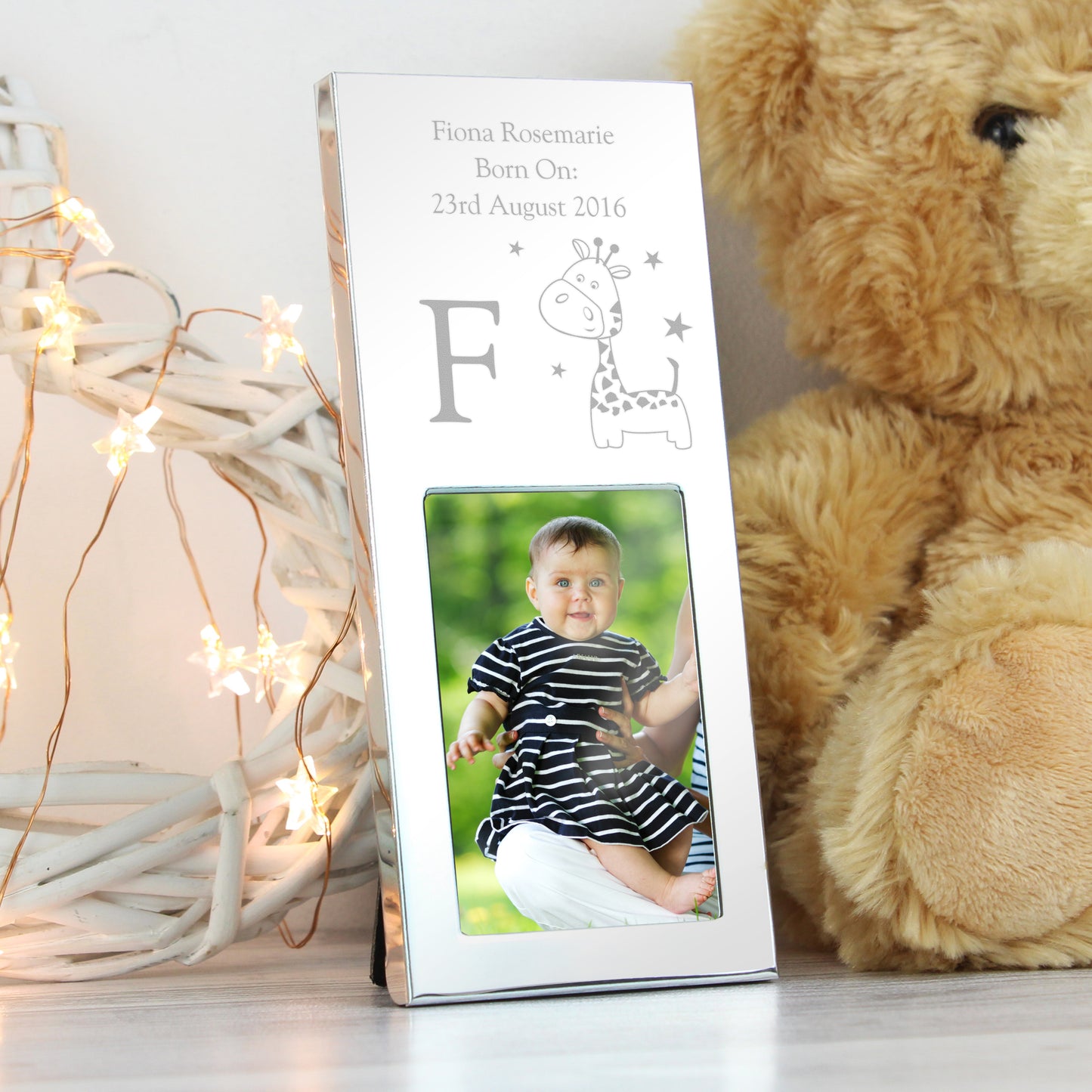 Giraffe Small 2x3 Silver Photo Frame