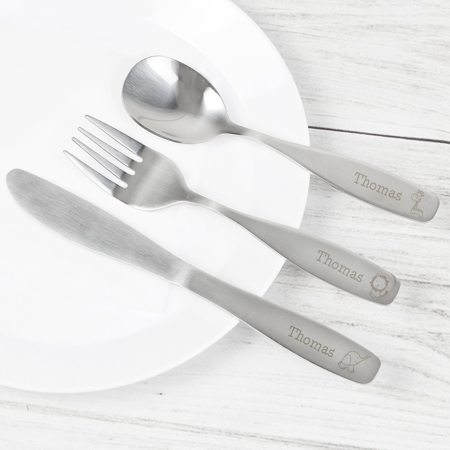 3 Piece Hessian Friends Cutlery Set