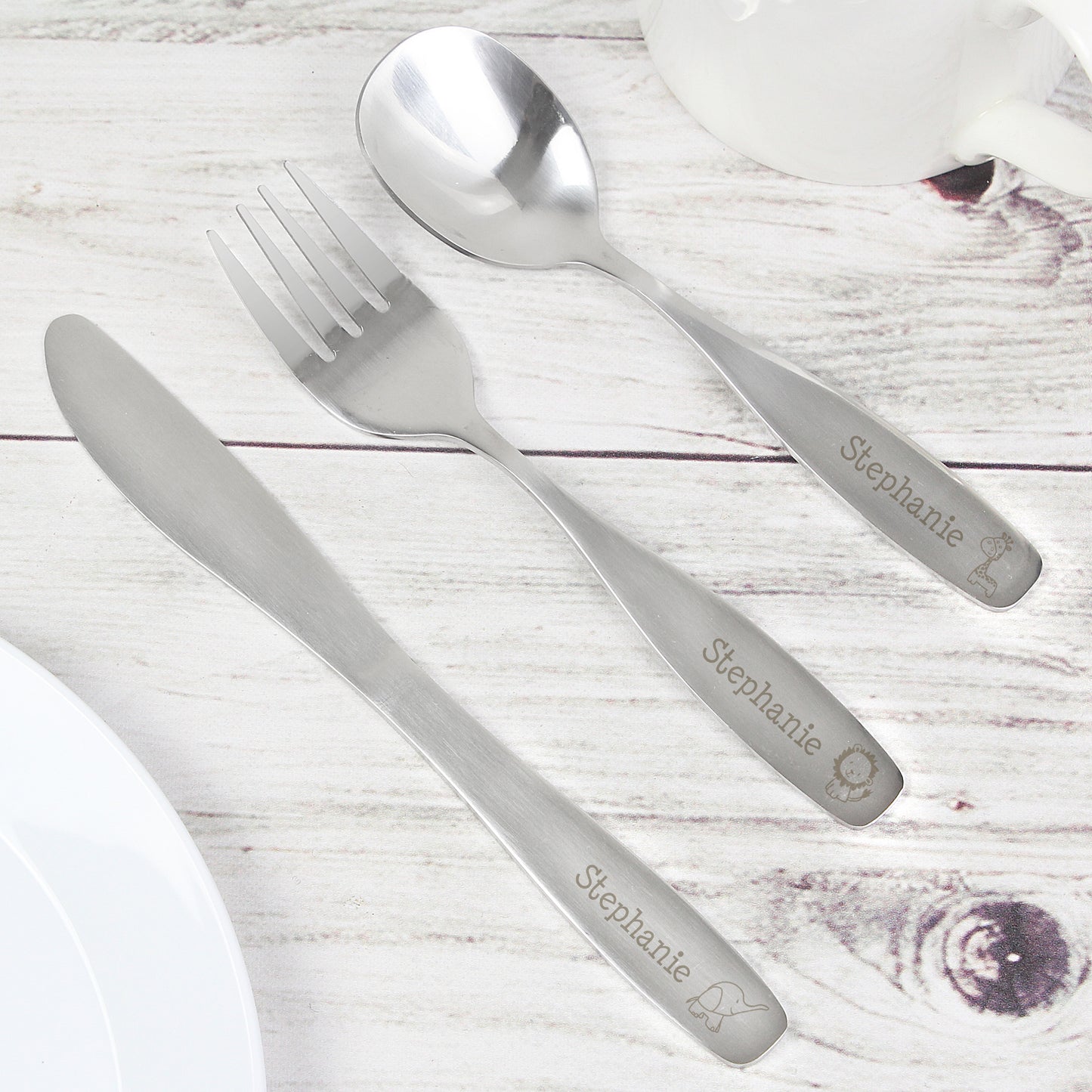 3 Piece Hessian Friends Cutlery Set