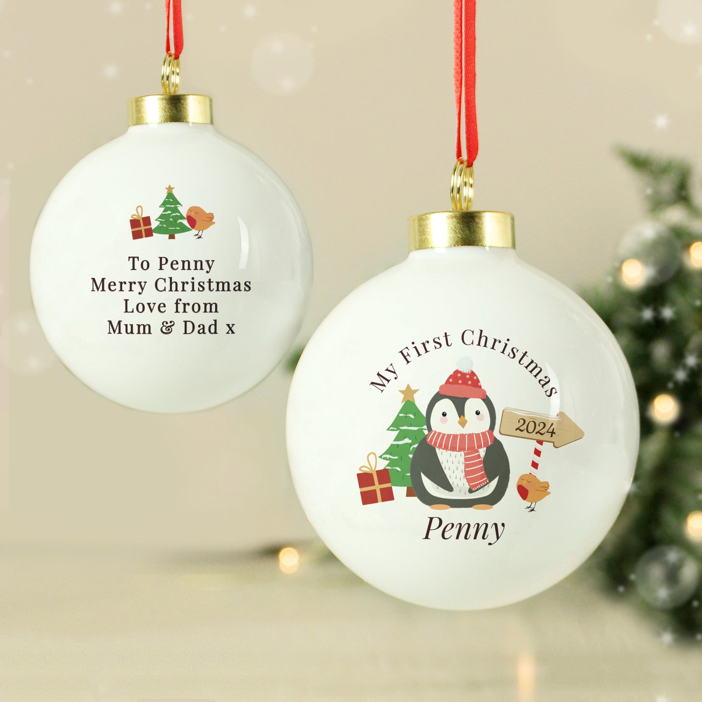 Personalised my 1st Christmas penguin