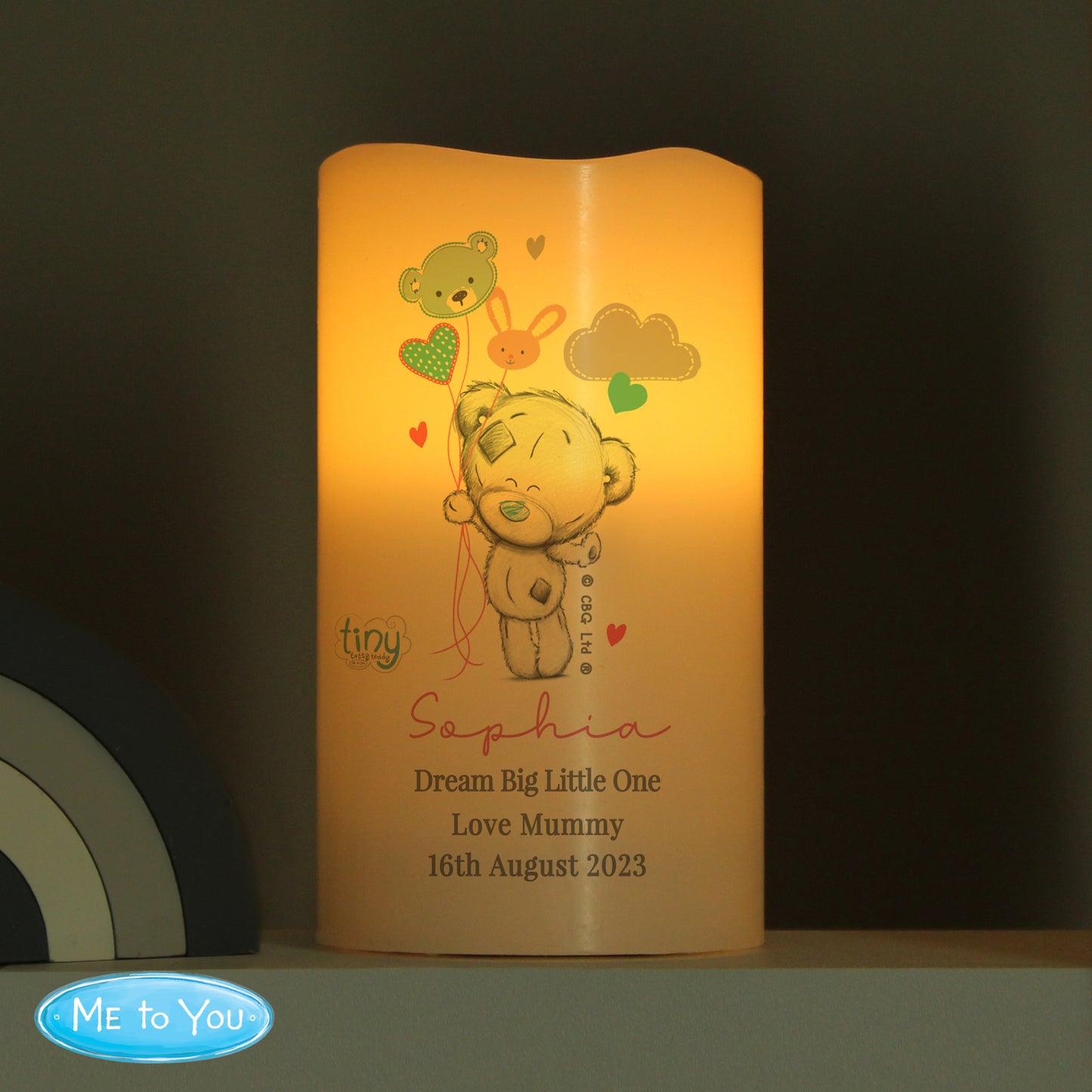 Tiny Tatty Teddy Dream Big Pink Nightlight LED Candle