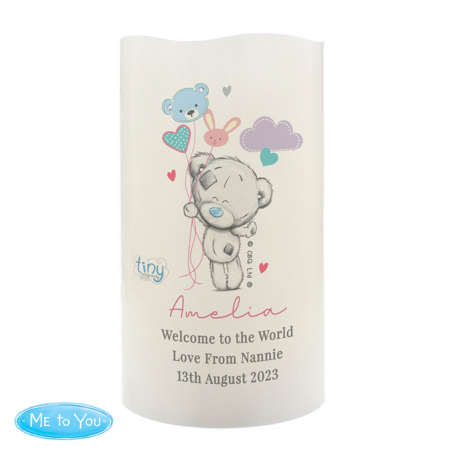 Tiny Tatty Teddy Dream Big Pink Nightlight LED Candle