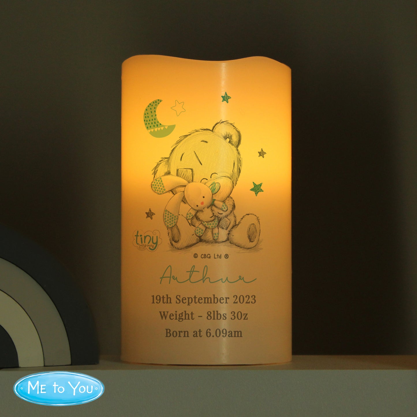 Tiny Tatty Teddy Blue Nightlight LED Candle