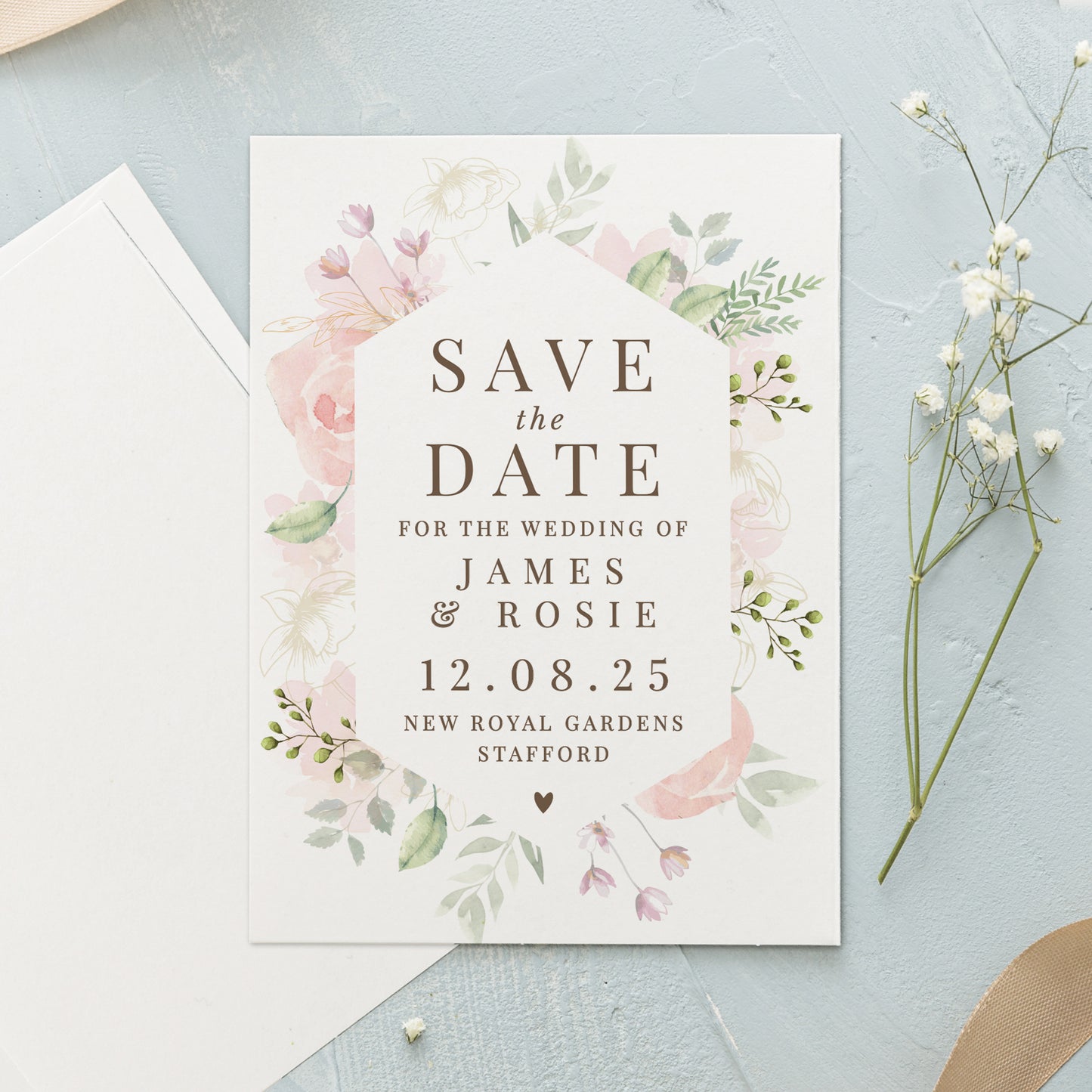 36 Wedding Invitations Botantial Floral Rose Save The Date Invites