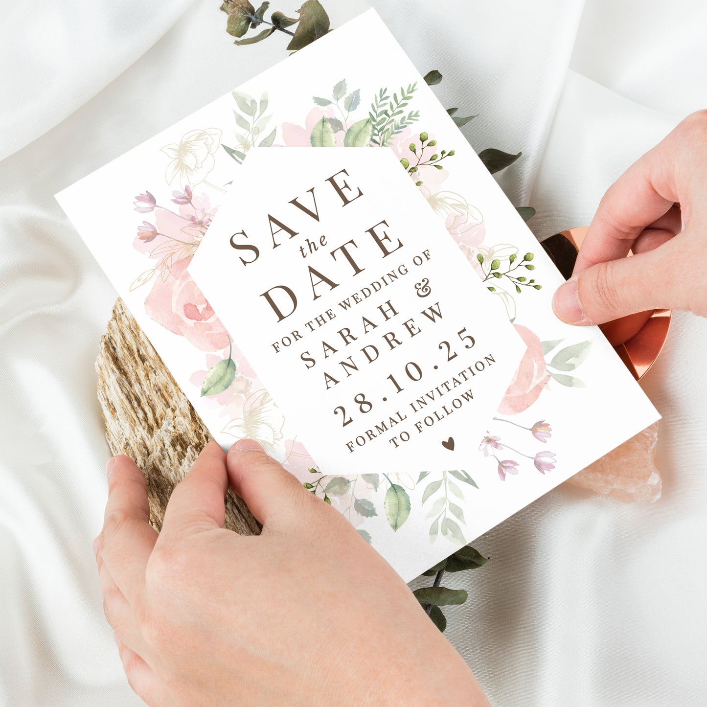 36 Wedding Invitations Botantial Floral Rose Save The Date Invites