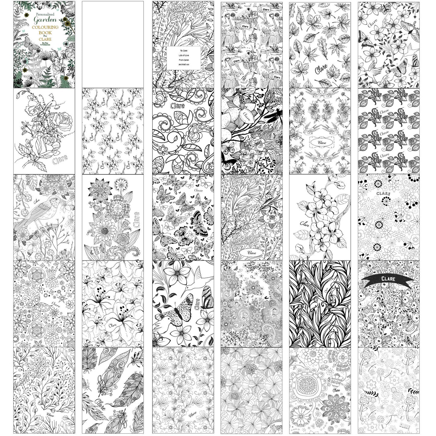 Personalised Botanical Colouring Book