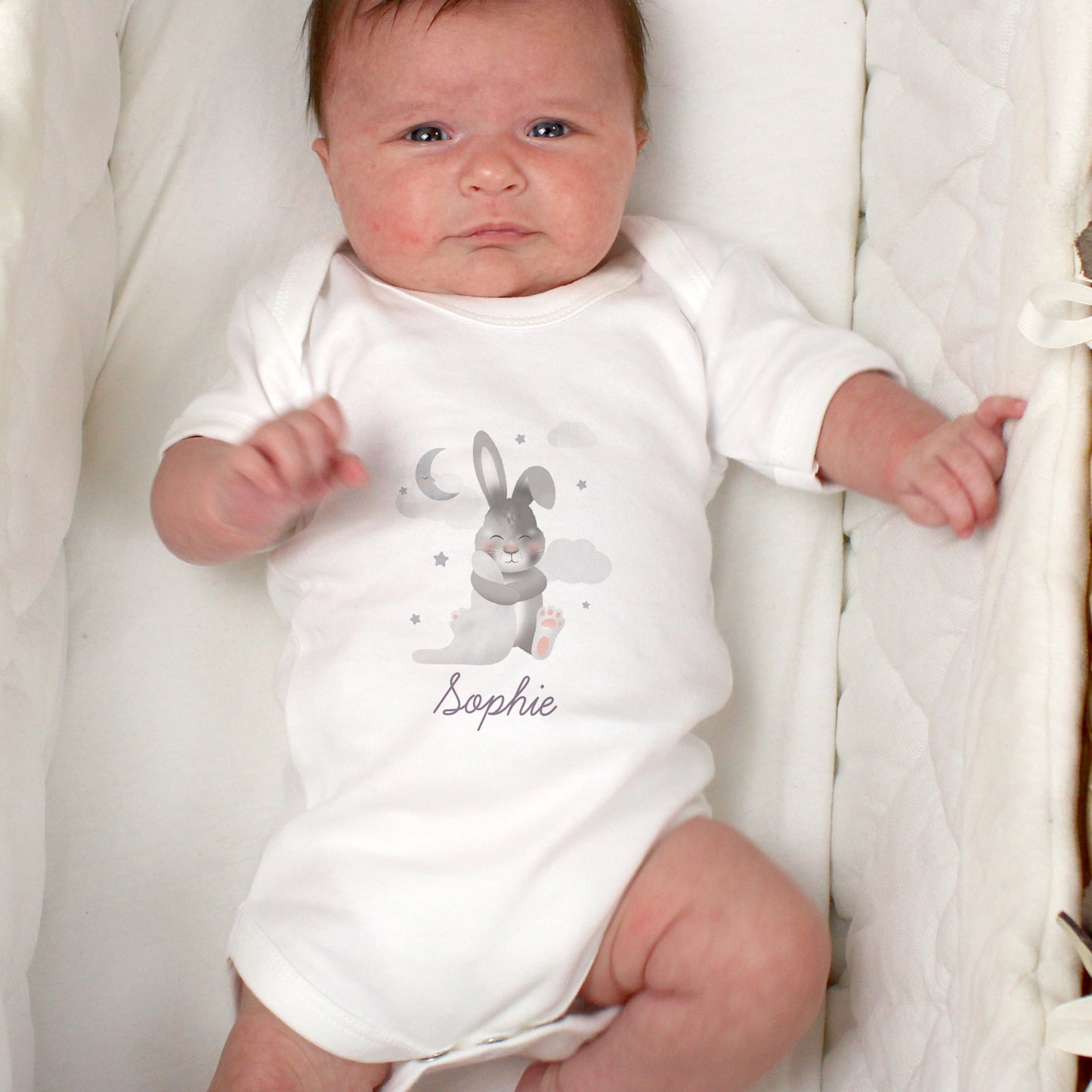 3PC Baby Bunny Babygrow & Bib Set - 0-3 Months