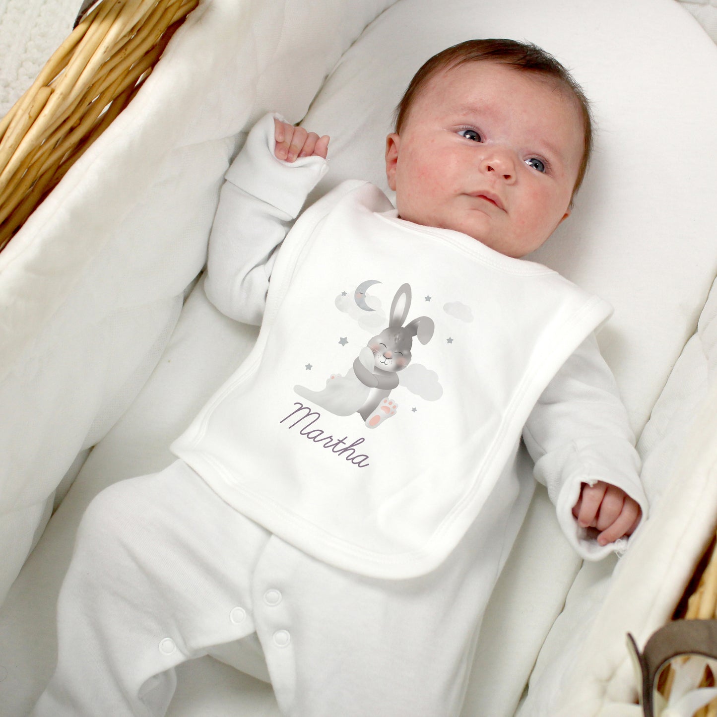 3PC Baby Bunny Babygrow & Bib Set - 0-3 Months