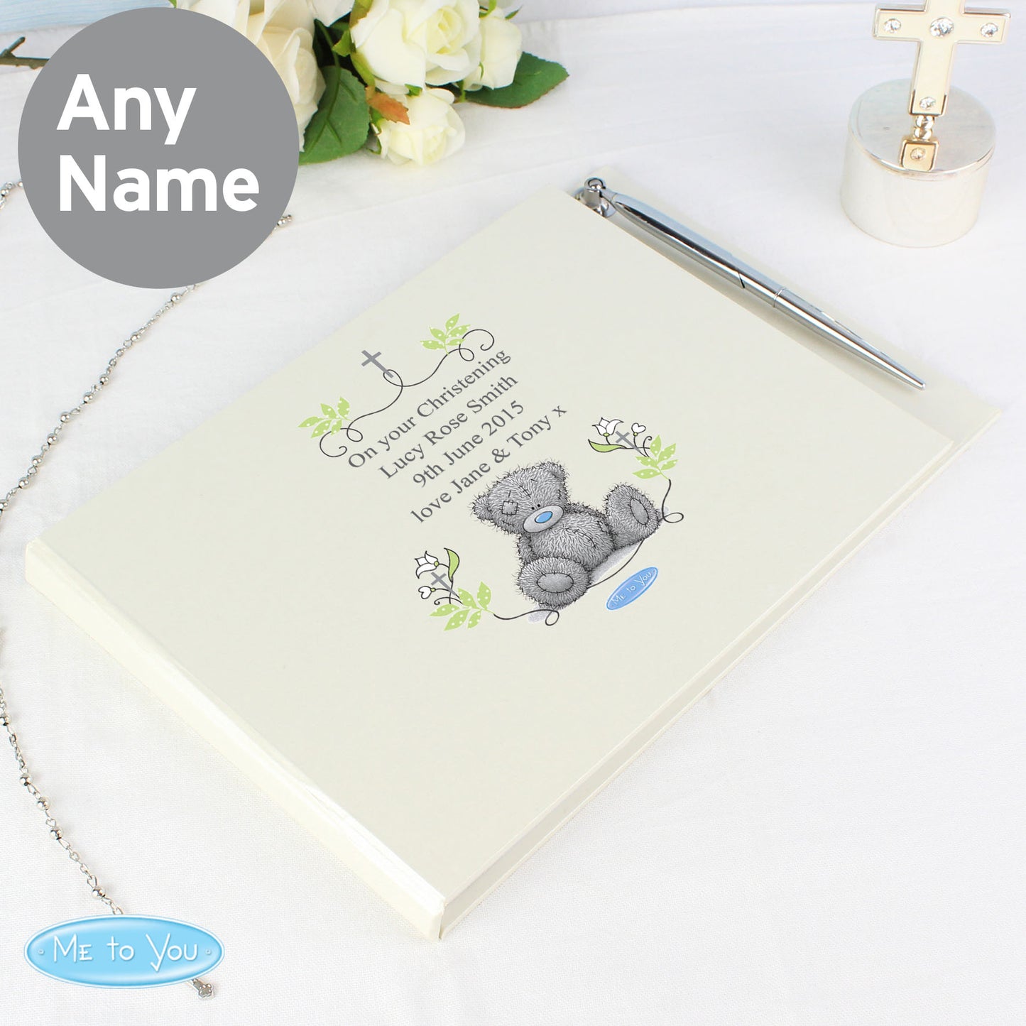 Religious Cross Hardback Guest Book & Pen