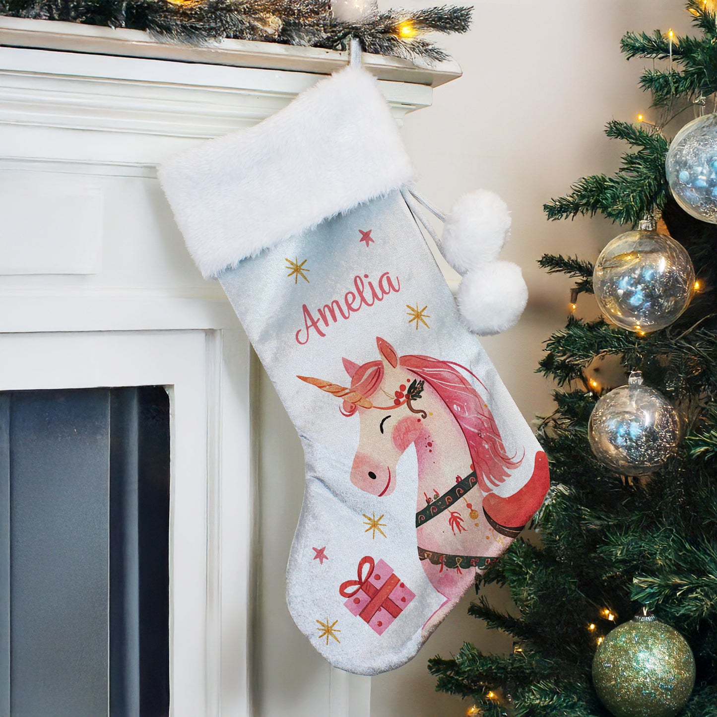 Children's Christmas Stocking - Pink Unicorn