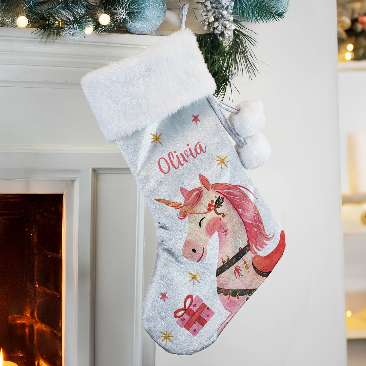 Children's Christmas Stocking - Pink Unicorn