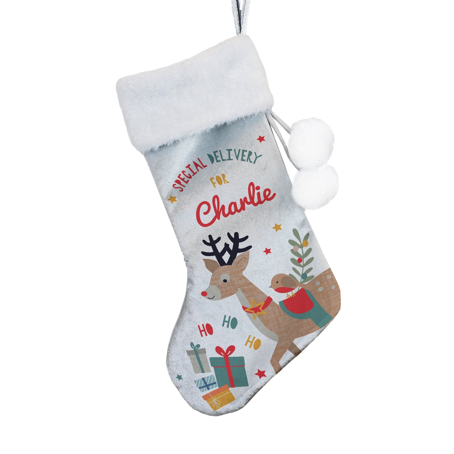 Children's Christmas Stocking - Cute Reindeer Design