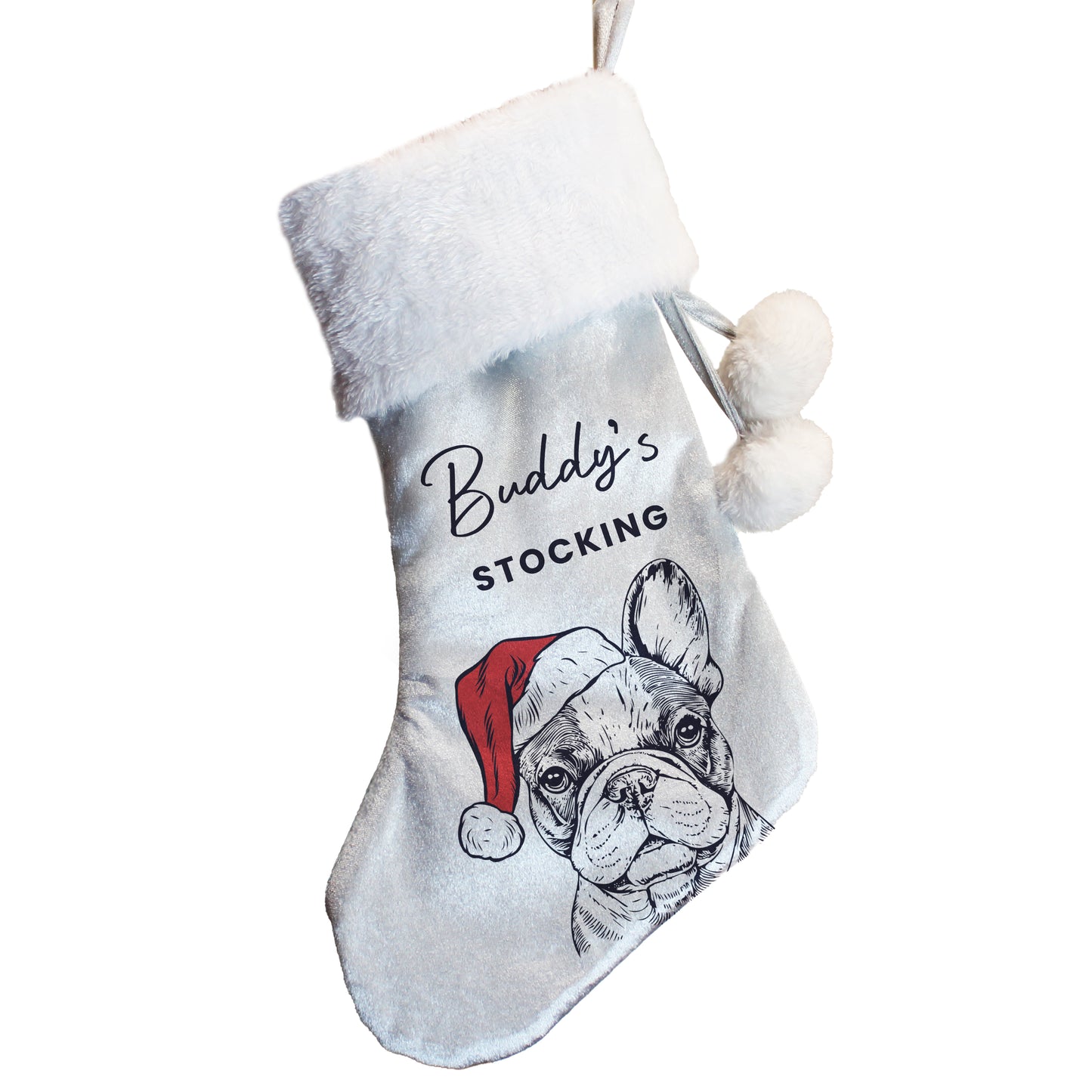 Personalised Pet Dog Christmas Stocking - Images of Dog Breed Options Available