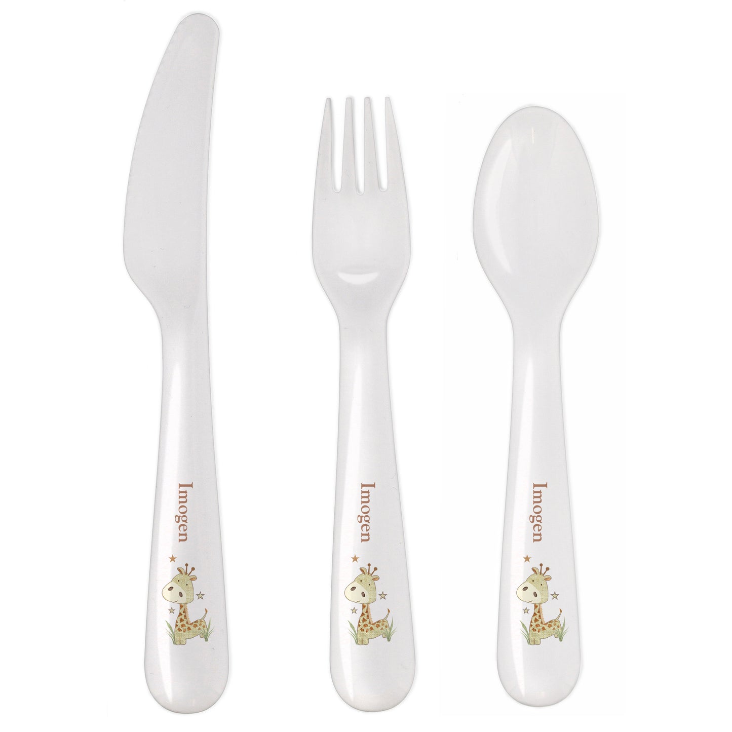 Giraffe 3 Piece Plastic Cutlery Set