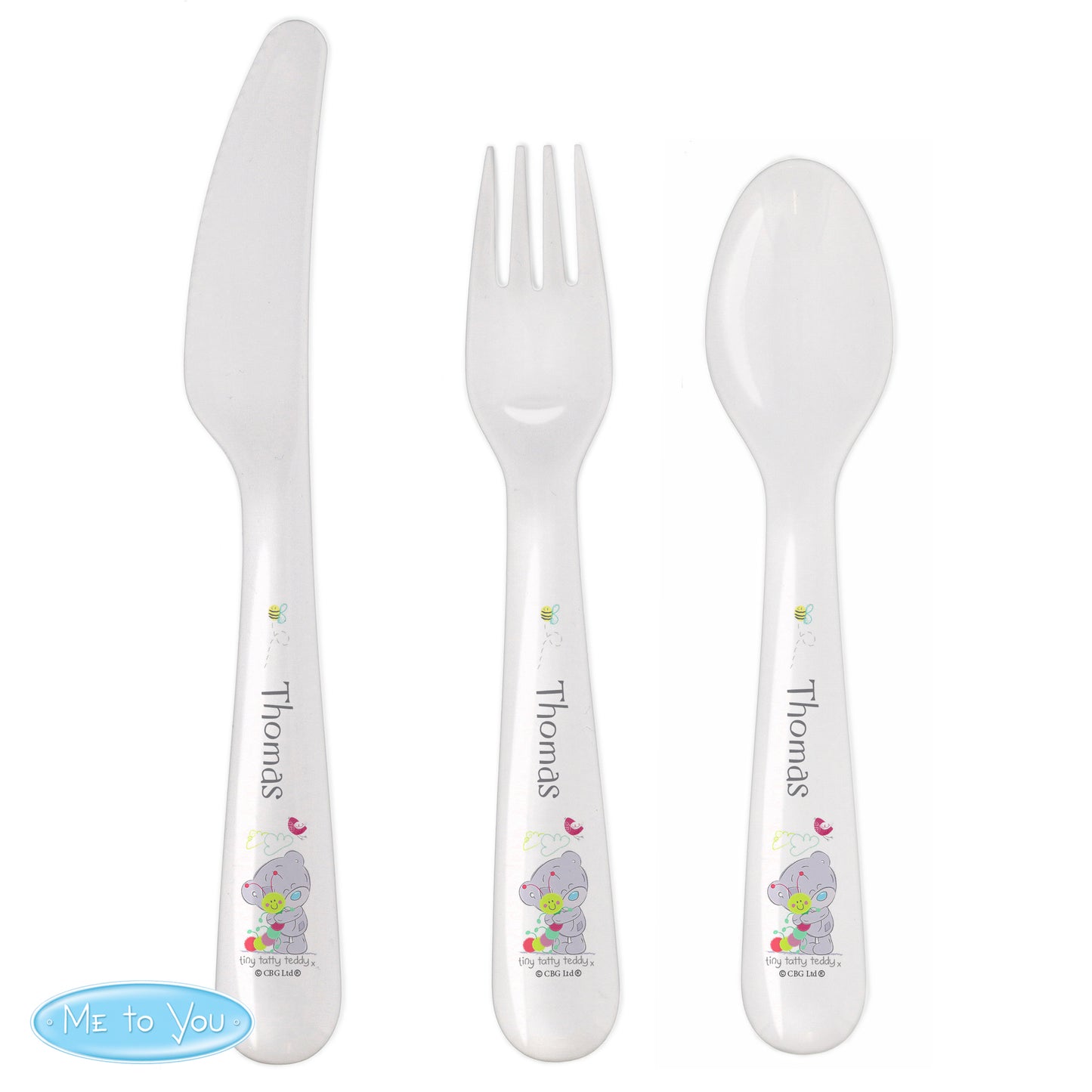 Tiny Tatty Teddy Cuddle Bug 3 Piece Plastic Cutlery Set