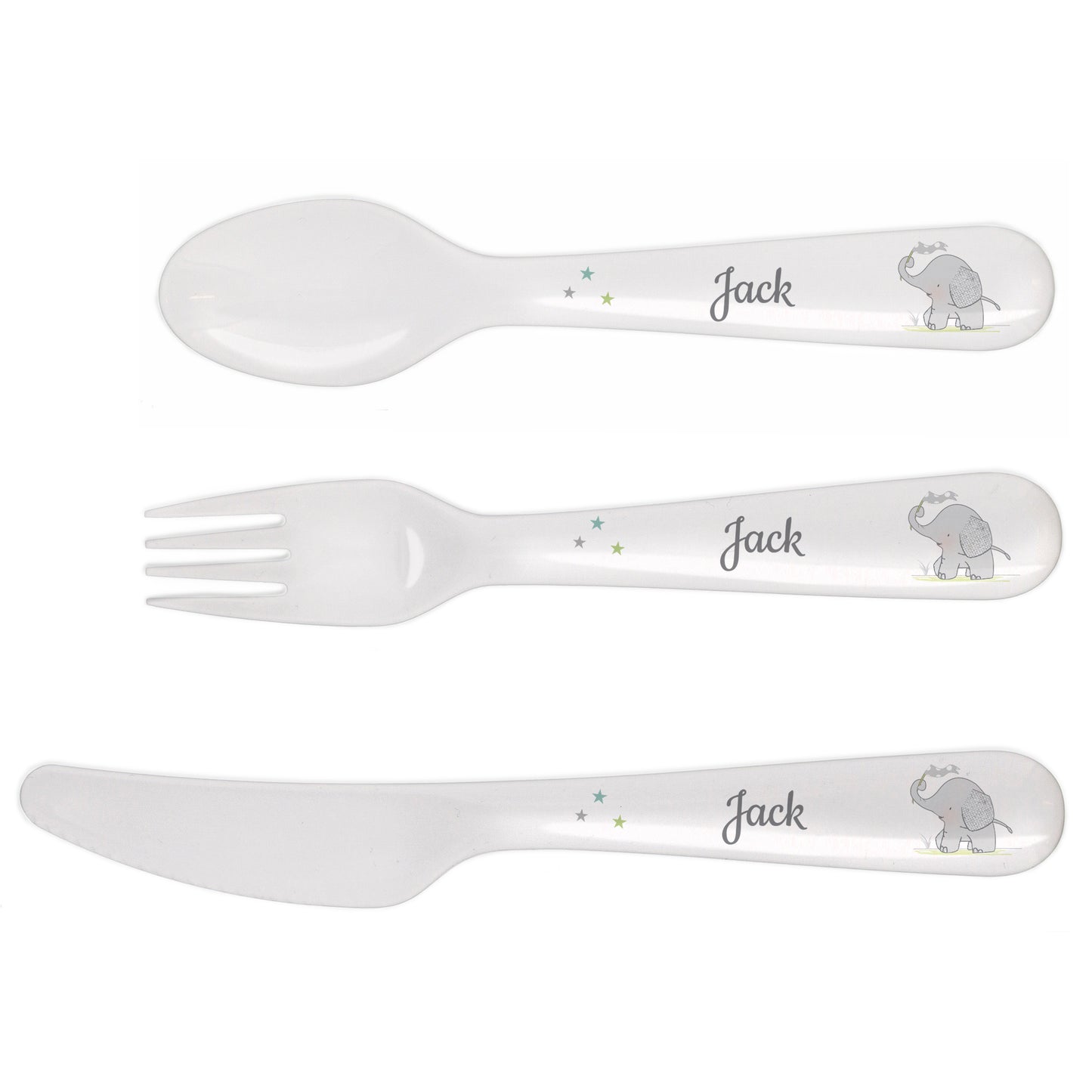 6PC Elephant Plastic Breakfast & Dinner Set - BPA Free
