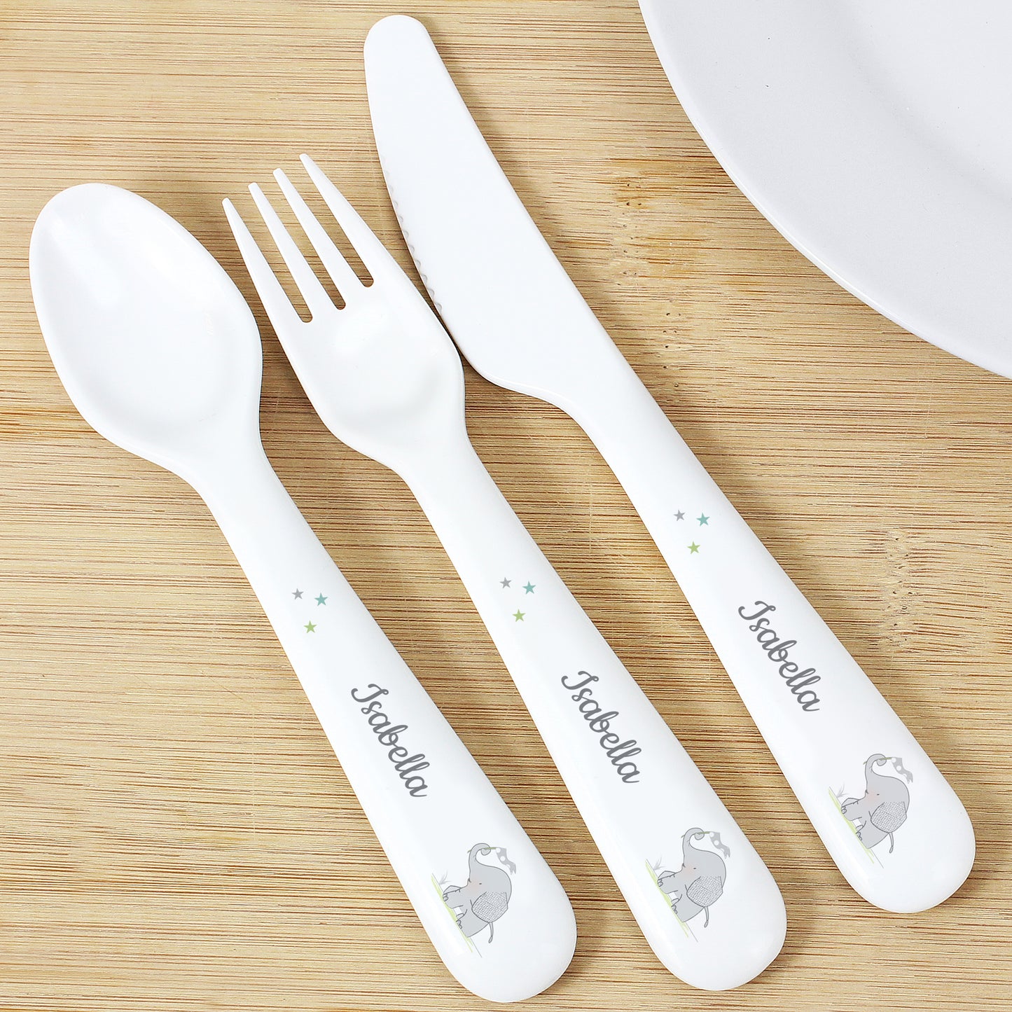 6PC Elephant Plastic Breakfast & Dinner Set - BPA Free