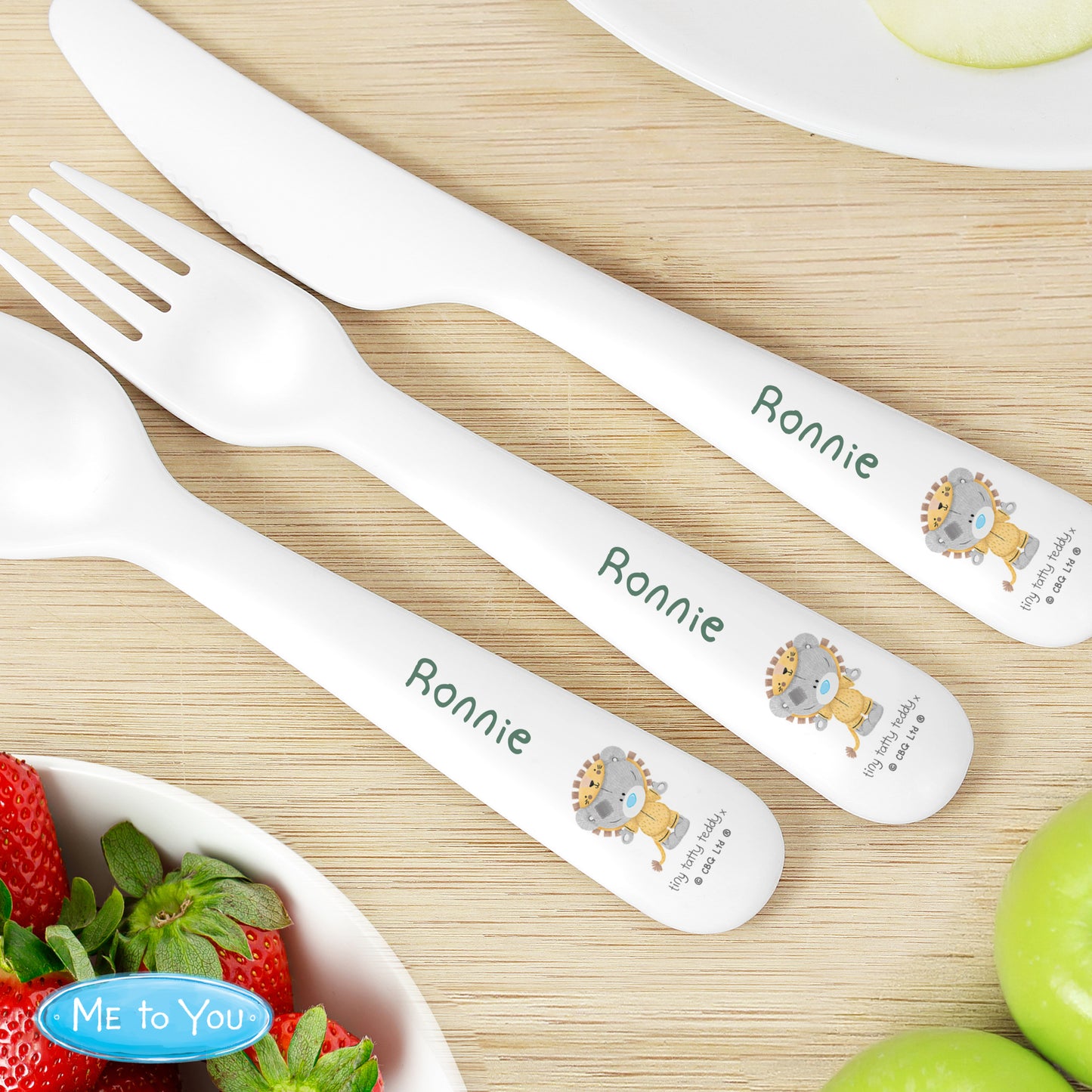 Teddy Jungle Animals Plastic 3 Piece Cutlery Set