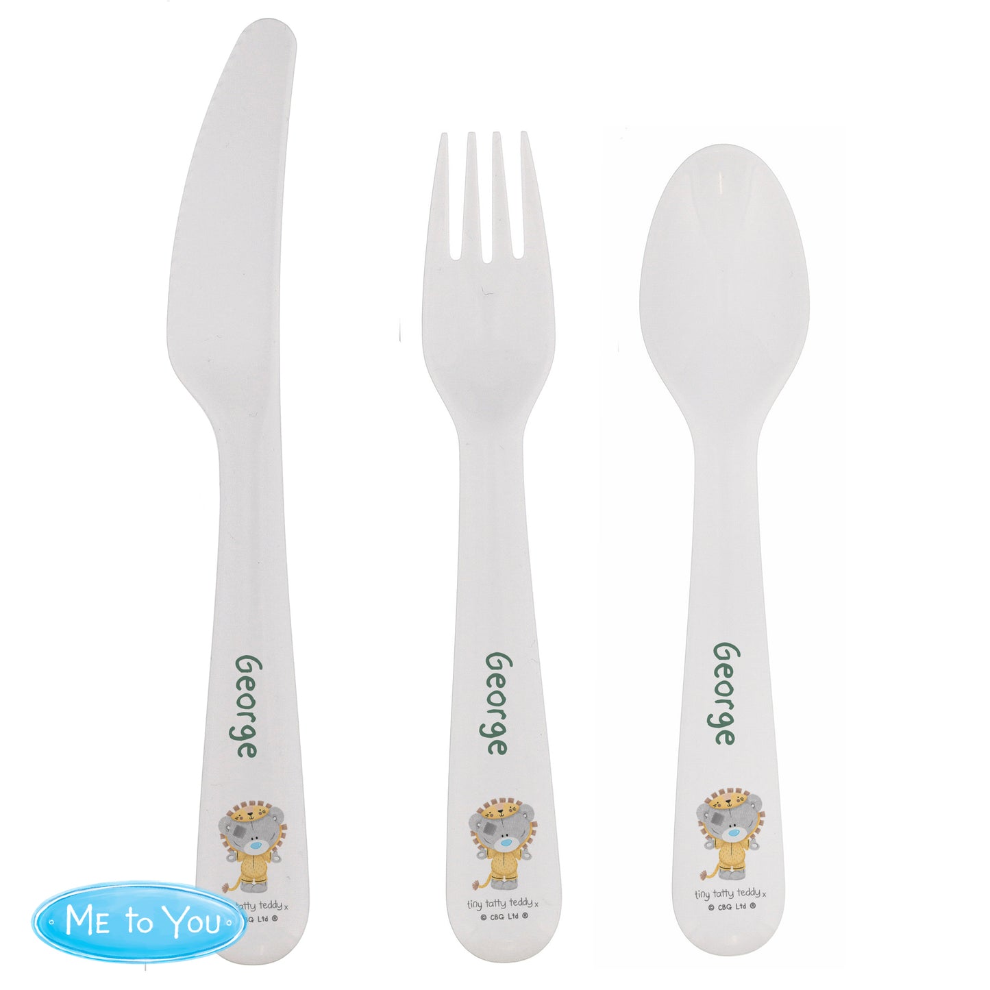 Teddy Jungle Animals Plastic 3 Piece Cutlery Set