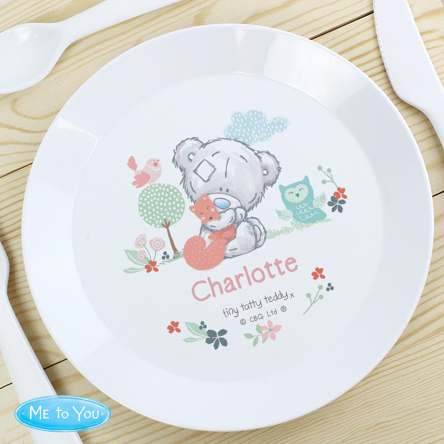 Tiny Tatty Teddy Woodland Animal Plastic Plate