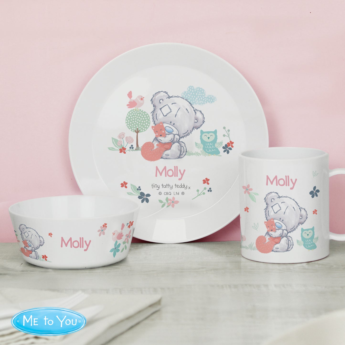 Tiny Tatty Teddy Woodland Animal Plastic Plate