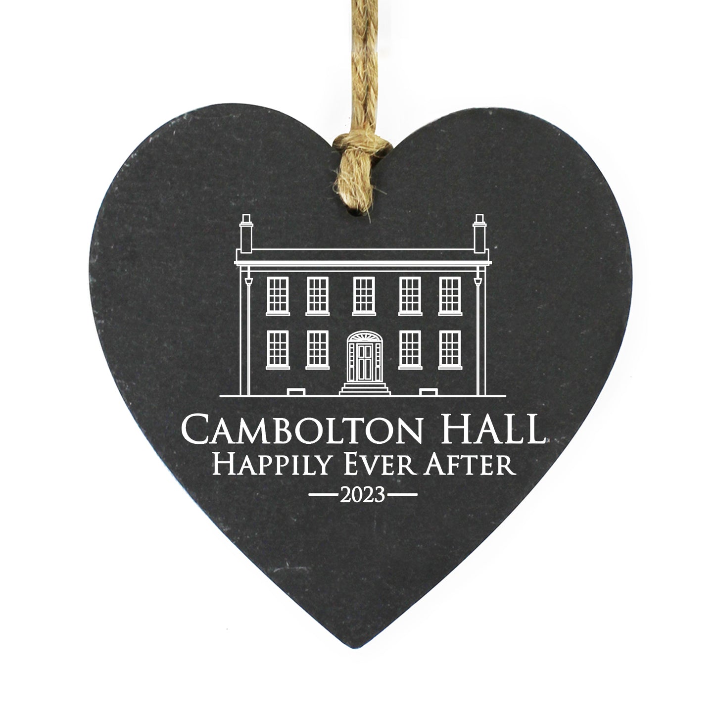 Printed Slate Hanging Heart - Bespoke Wedding Products