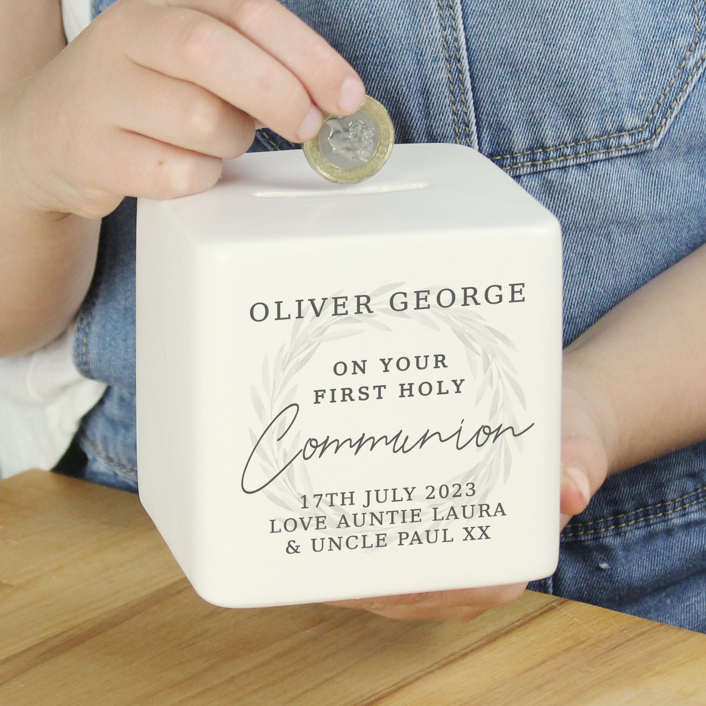 First Holy Communion Ceramic Square Money Box