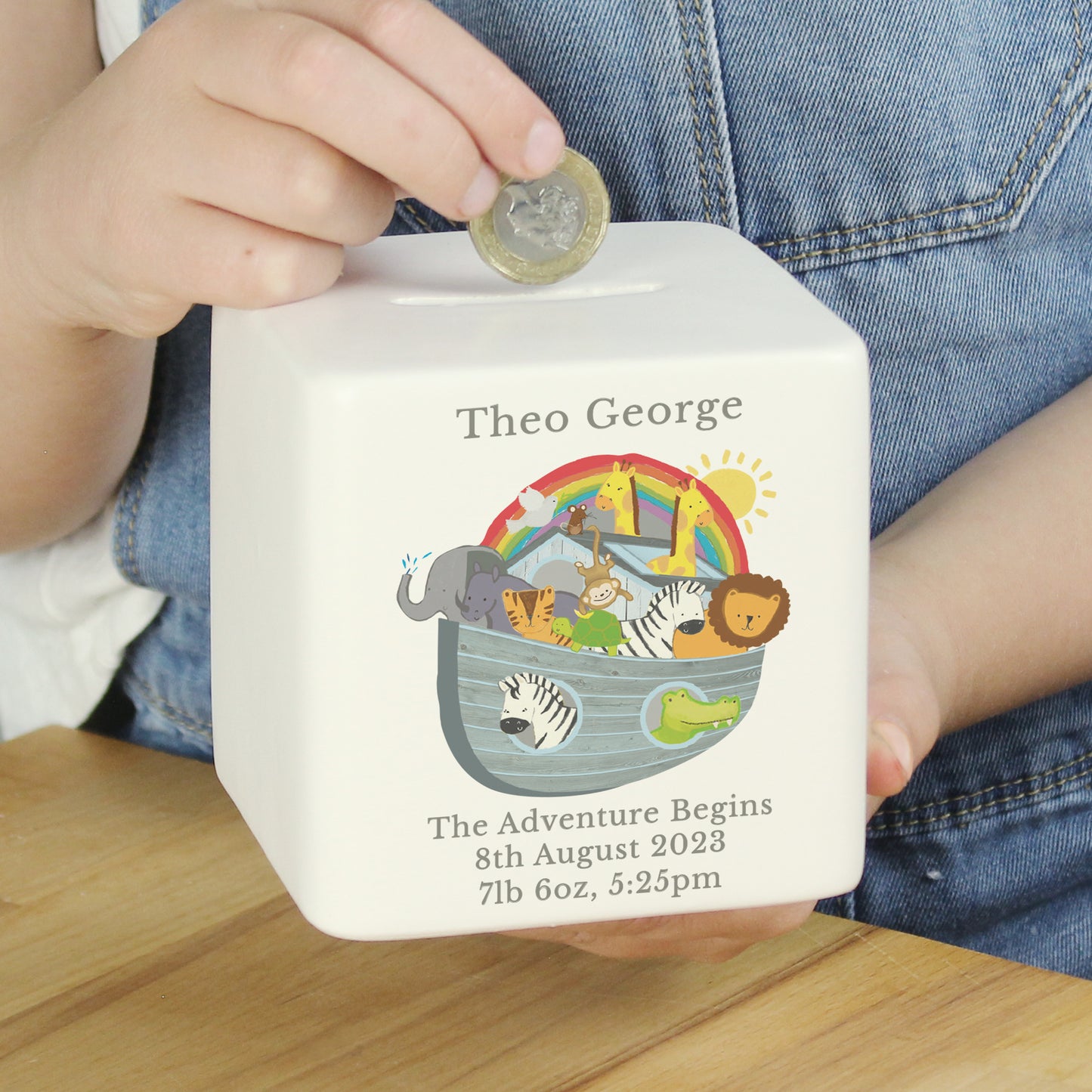 Noah's Ark Ceramic Square Money Box