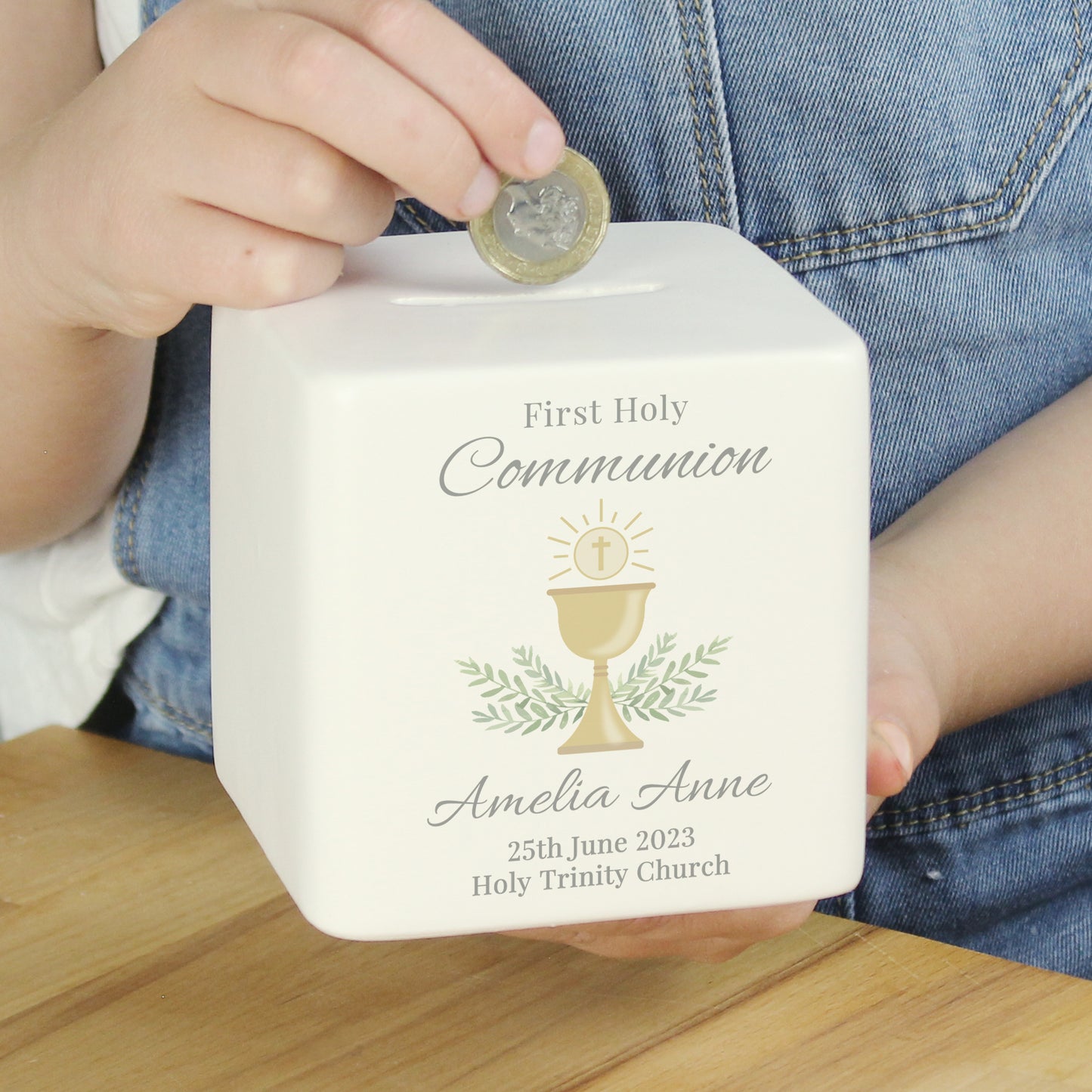 First Holy Communion Ceramic Square Money Box
