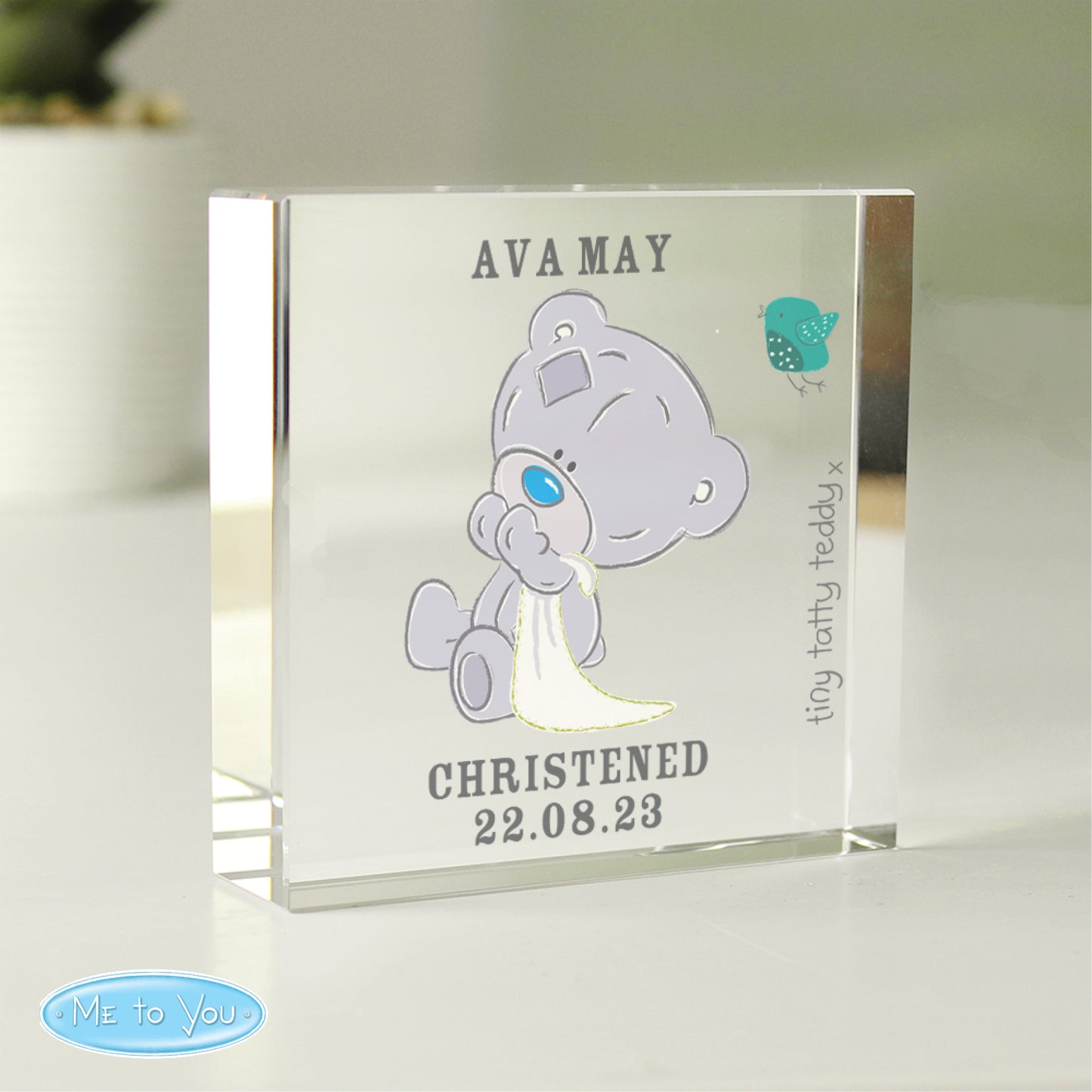 Tiny Tatty Teddy Christening Crystal Token